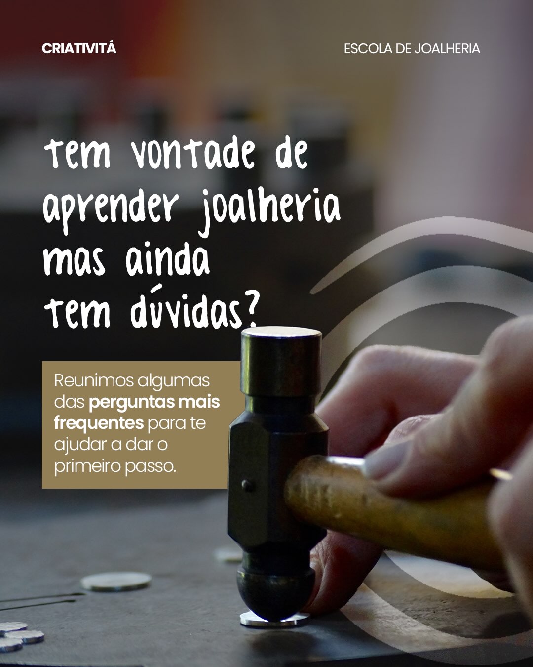 Toda jornada começa com algumas dúvidas. E, quando o assunto é joalheria, isso não é diferente. ✨
Pensando nisso, reunimos as perguntas que mais recebemos para deixar esse caminho mais claro e ajudar você a conhecer melhor o nosso universo.
Deslize e descubra. 💍
#escoladejoalheria #portoalegre