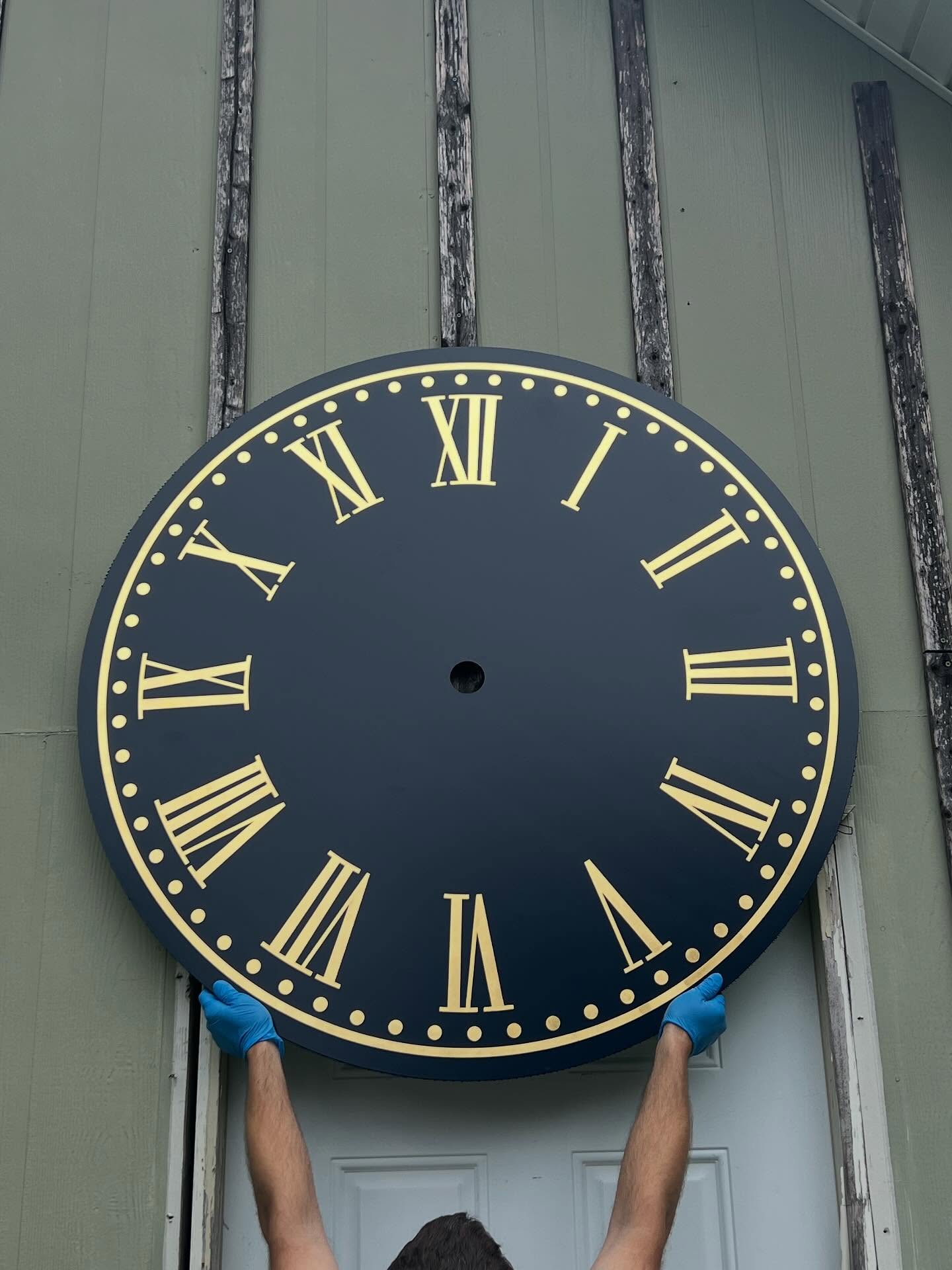 Just finished a pair of 4 foot diameter gilded clock faces for the Philadelphia Headhouse!