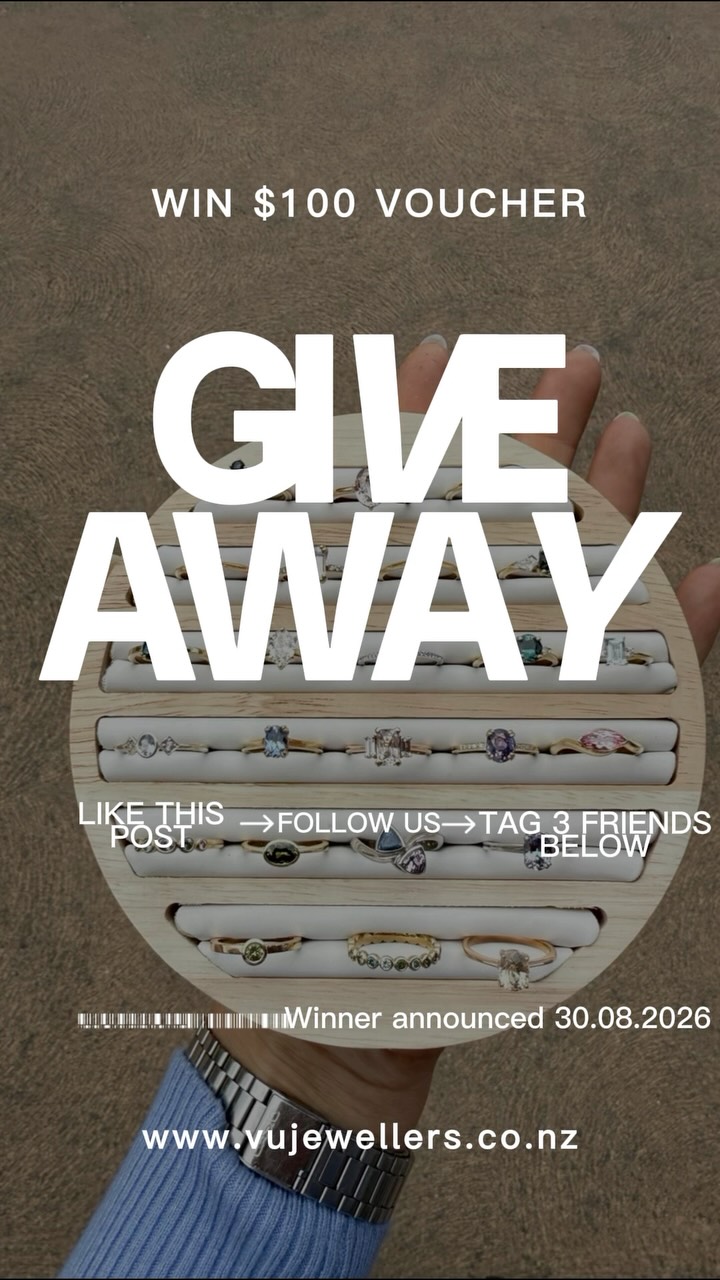 ✨ Another giveaway! ✨
We’re so grateful for our growing community and all the support you’ve shown us. To say thank you, we’re giving away a $100 Vū Jewellers Voucher to spend in our Queenstown store or Online Shop.
How to enter:
❤️ Like this post
✨ Follow @vujewellers
👇 Tag 3 friends in the comments & Tell us why you’d love to win
⚒️ Bonus entry: Share this post to your Story and tag us so we can see it! ⚒️
The Giveaway closes 30 August 2026, and the winner will be announced shortly after.
Thank you for being part of our journey, and good luck! 🥰