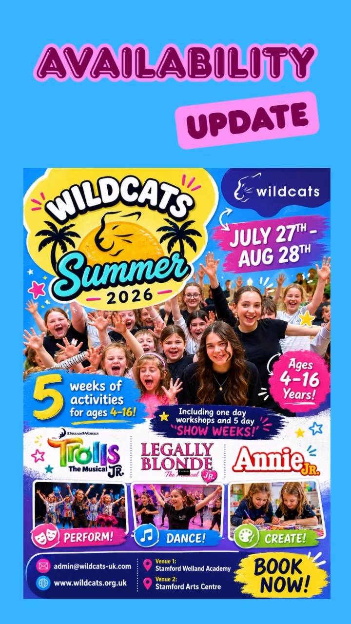 FEELS LIKE SUMMER!! Check out our summer availability as on Thursday 9 July. Trolls and Annie will sell out this week as will some of the one day workshops. If you want to secure your place please do book early to avoid disappointment - we cannot wait to see you all!