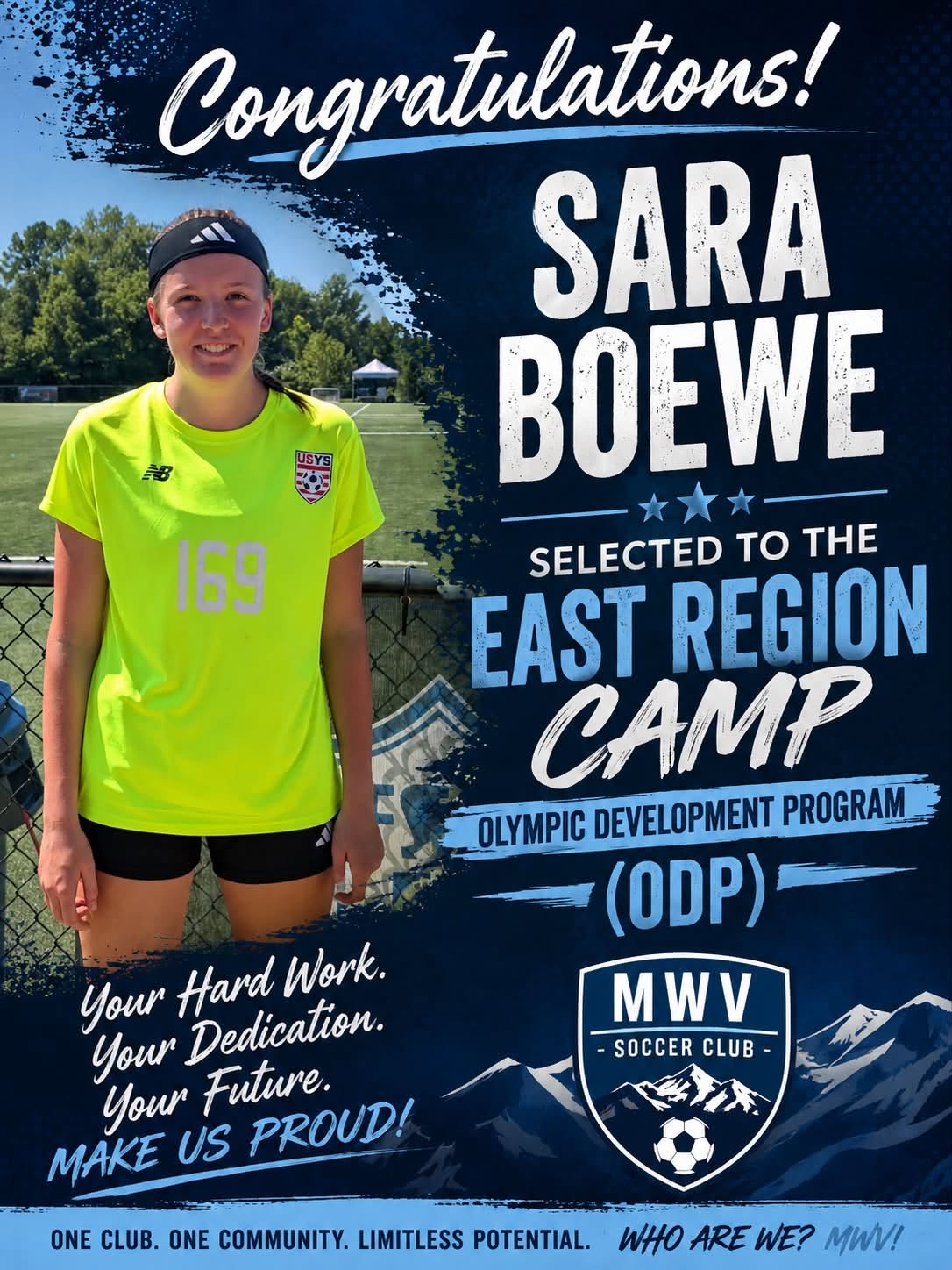 🌟 Congratulations, Sara Boewe & Jordan Palestrant! 🌟
We are incredibly proud to celebrate Sara and Jordan for earning the opportunity to compete at the US Youth Soccer ODP East Region ID Camp in Farmington, Connecticut earlier this week! ⚽️💙❤️
Being selected to train alongside some of the top players from across the East Region is an outstanding achievement and a testament to the hard work, dedication, and passion they've shown for the game.
The Olympic Development Program is part of the pathway to regional, national, and even international opportunities, making this a huge milestone in their soccer journeys.
Congratulations, Sara and Jordan! Your entire MWV Soccer Club family is cheering you on. 👏💪
💙❤️ #MWVSoccer #ODP #EastRegion #PlayerDevelopment #SoccerFamily #HardWorkPaysOff #ProudClub #DreamBig