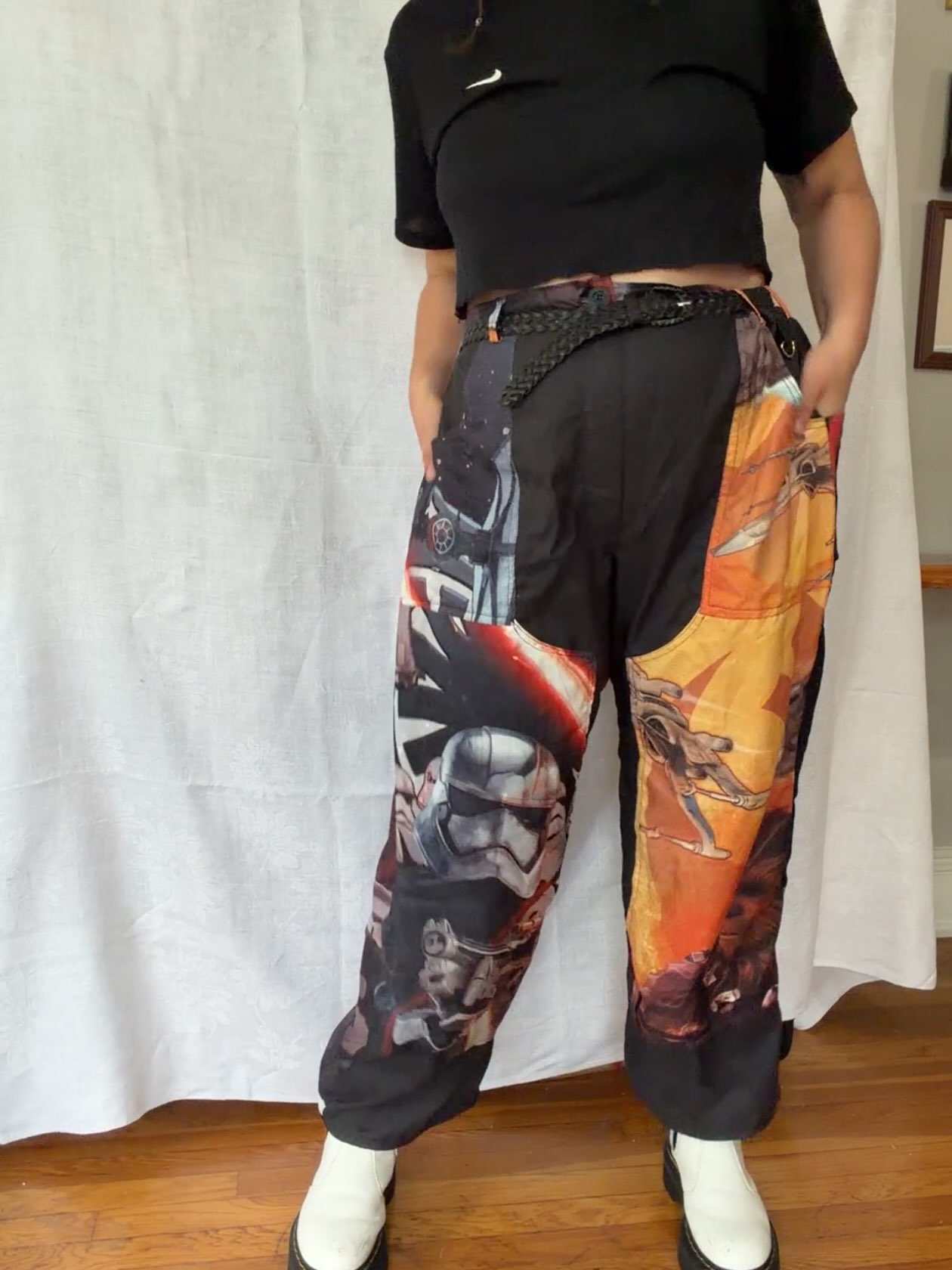 I’m just so pleased that these Star Wars pants exist. And I know what you’re thinking - was it on purpose that Oscar Isaac is staring directly at your ass while you wear them? And the answer is Yes 💕✨these have already sold, but there’s more where that came from on my website!!