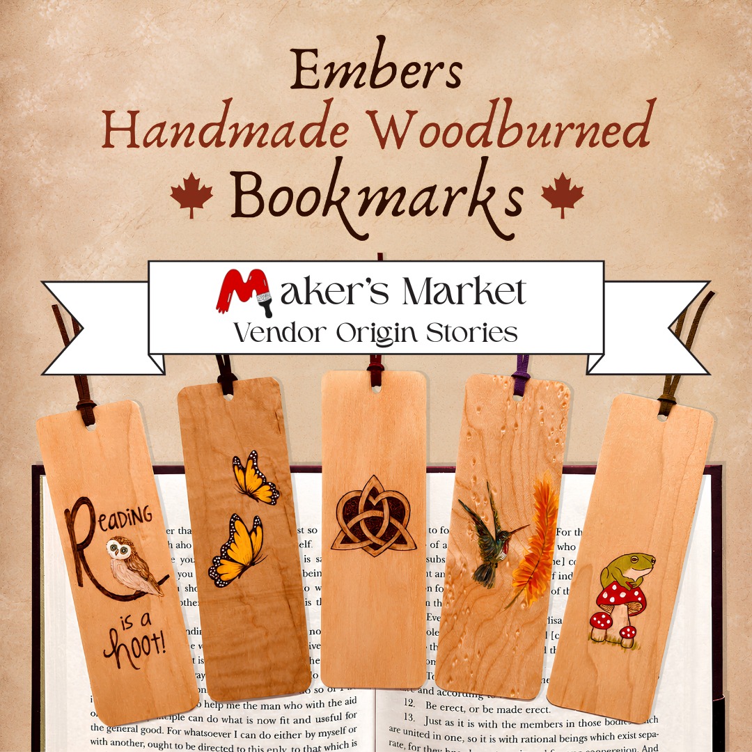 Find me at:
Maker's Market
3069 Dundas St W, Toronto
Open daily 11 am to 6 pm
#makersgonnamake #torontojunction #handmadegifts #shoplocal #bookmarks