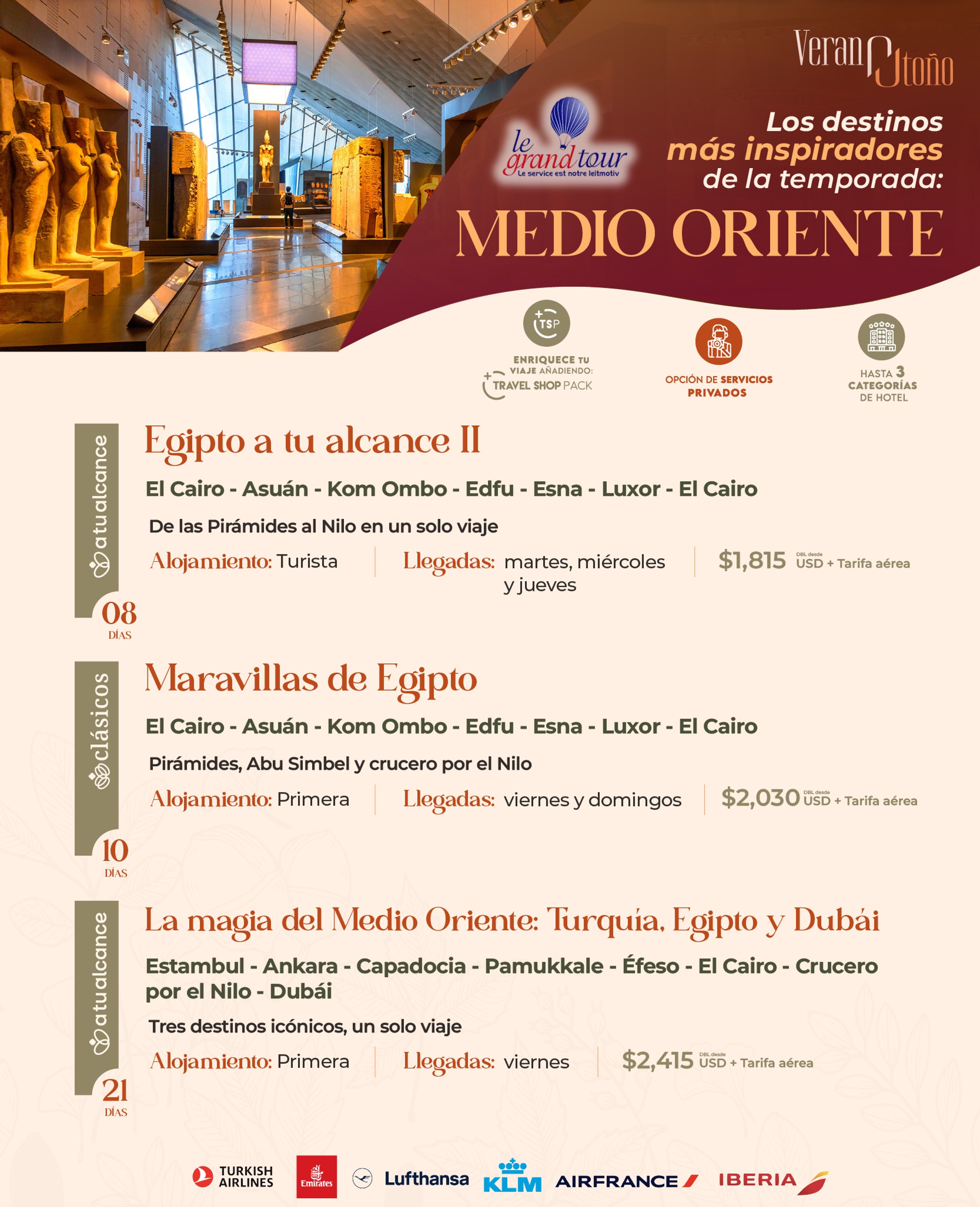 Donde la historia antigua se encuentra con el futuro. Déjate cautivar por la magia, los colores y la hospitalidad sin igual del Medio Oriente. Tu próxima gran aventura comienza aquí. 🕌✨🐫
#DescubreMedioOriente #ViajesInolvidables #CulturaYMagia