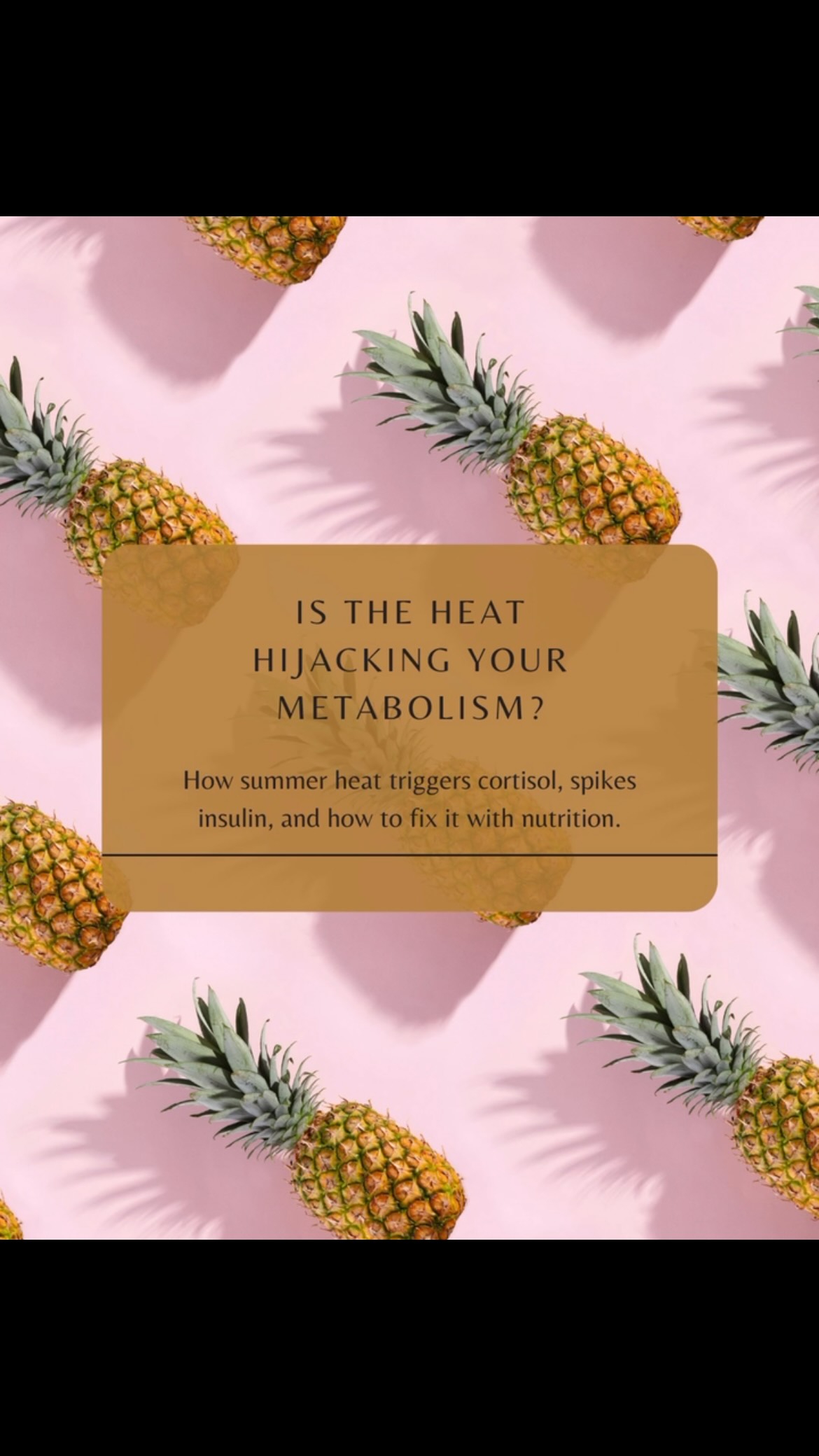 Is the heat hijacking your metabolism? ☀️🌱
Extreme physical heat is a systemic stressor. When your body works overtime to stay cool, your cortisol (the main stress hormone) rises, and your body can start to break down its own muscle and struggle to manage blood sugar.
This often leads to profound fatigue, intense sugar cravings, and poor recovery.
Swipe ➡️ to learn the 3 high-impact dietary shifts you need to fix the metabolic stress loop. 🧘♀️🥒