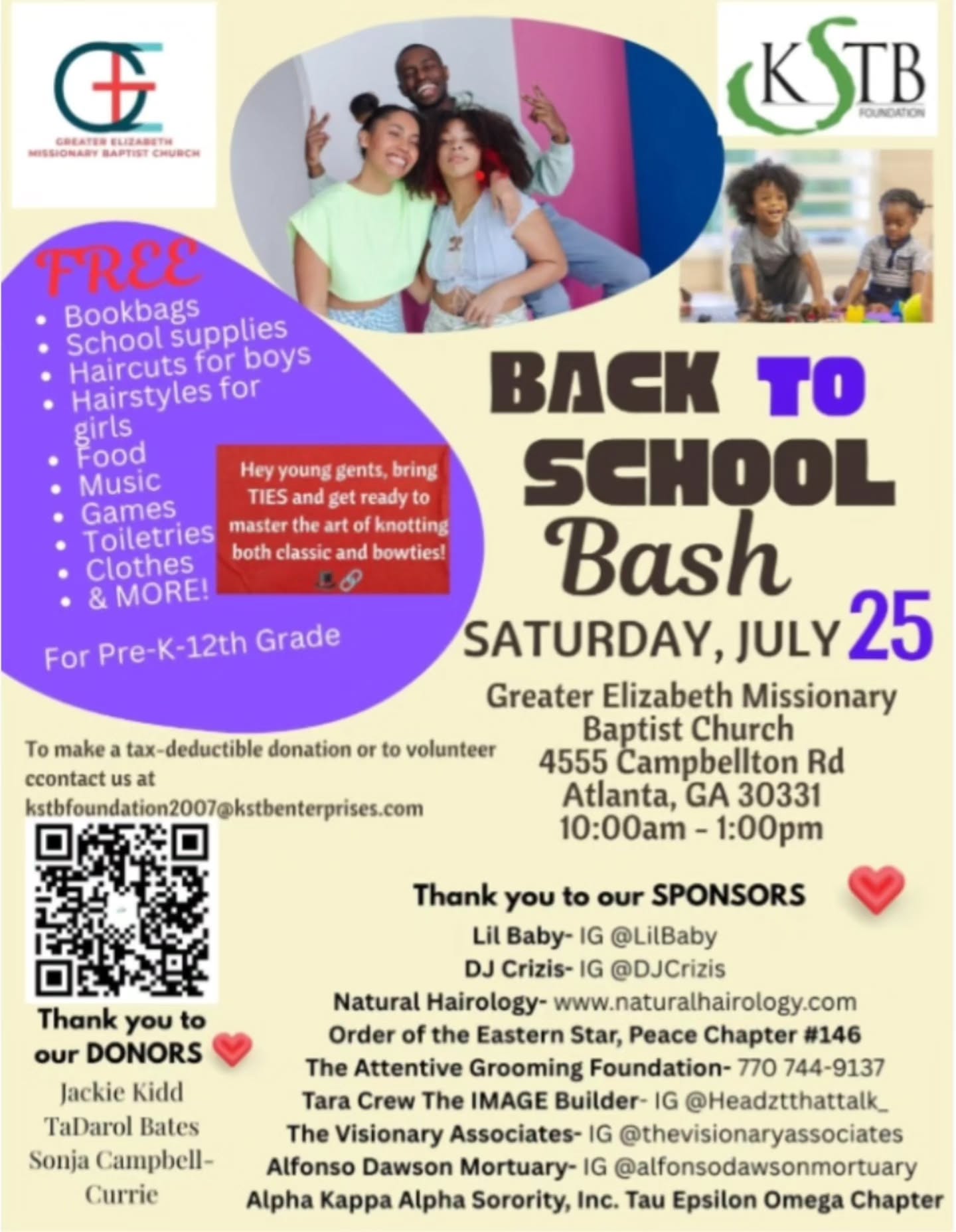 #backtoschool #schoolsupplies #giveaway #pros4youth #professionals4youth
@greaterelizabethmissionarybaptistchurch