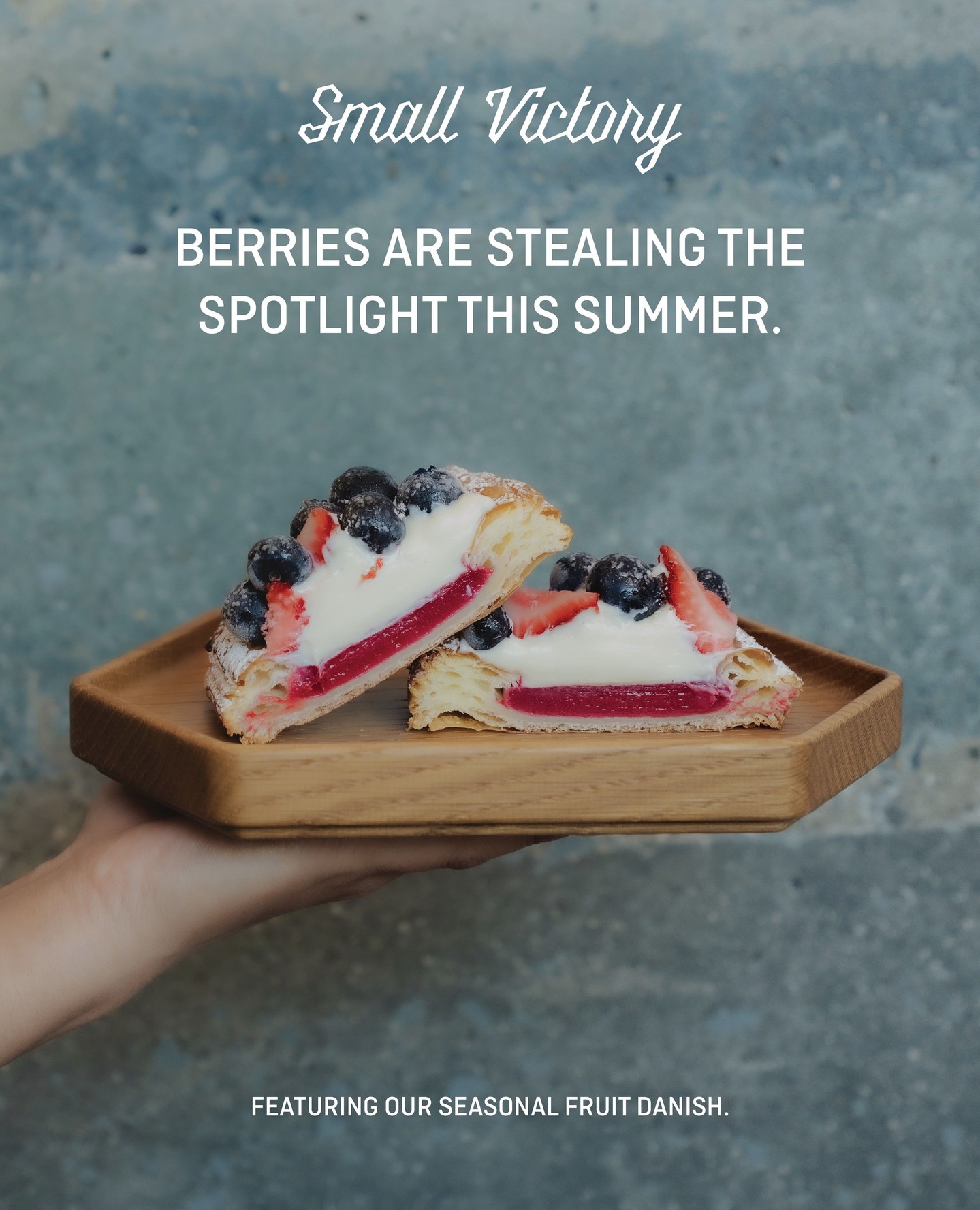 The berries are stealing the spotlight this summer.
Our Fruit Danish is back, and our Blueberry Tart has been reimagined with Earl Grey whipped cream for a subtle floral finish!
#SVBakery #SmallVictoryBakery #BerrySeason