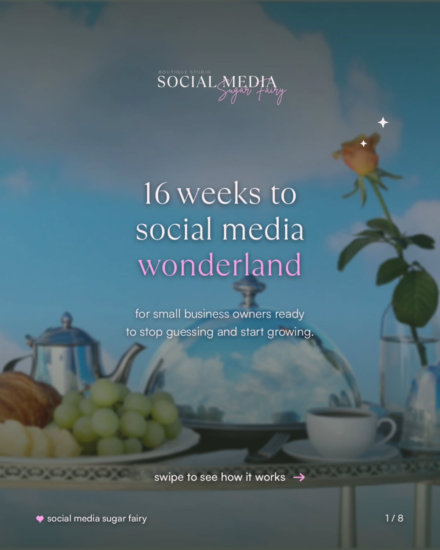 a social media manager costs $1,500 to $3,000 a month. most small businesses can't justify that, so they end up doing it all themselves, posting into the void and hoping something sticks 🤍
that's why 16 weeks to social media wonderland exists.
it's not a course you take alone. 16 weeks of one hour a week, just you and me, building a strategy around your actual business and the life you actually have.
no templates, no generic advice written for someone else.
and most people start seeing results before the 16 weeks are even over. many pay the program off with the business they generate along the way.
at the end, you own the skill forever.
swipe through to see how it works, then book a free discovery call 🤍
#smallbusinessowners #socialmediaprogram #socialmediamarketingcourse #socialmediaforsmallbusiness
