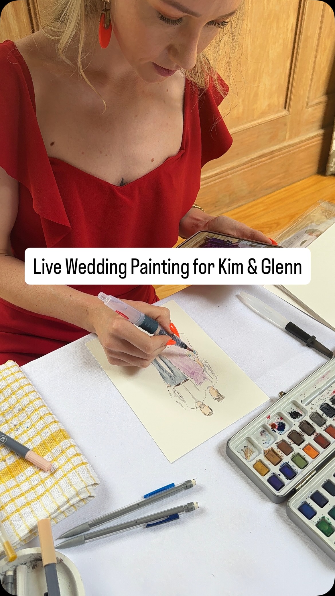 Live Wedding Painting for Kim and Glenn. The weather was really sunny meaning the drinks reception could be held outside (you can never guarantee with Irish weather!). The speeches were moved forward to be outside instead of during the meal., which means I got to laugh at a few stories brought up about Glenn by the best man and also hear how much Kimâs dad is proud of her.
Thank you for having me! @finnegankim34
A stunning venue for a wedding @ballygarryweddings
The staff were extremely friendly and helpful. Highly recommend!
#liveweddingpainter #cutekeepsakes #irishweddingpainter