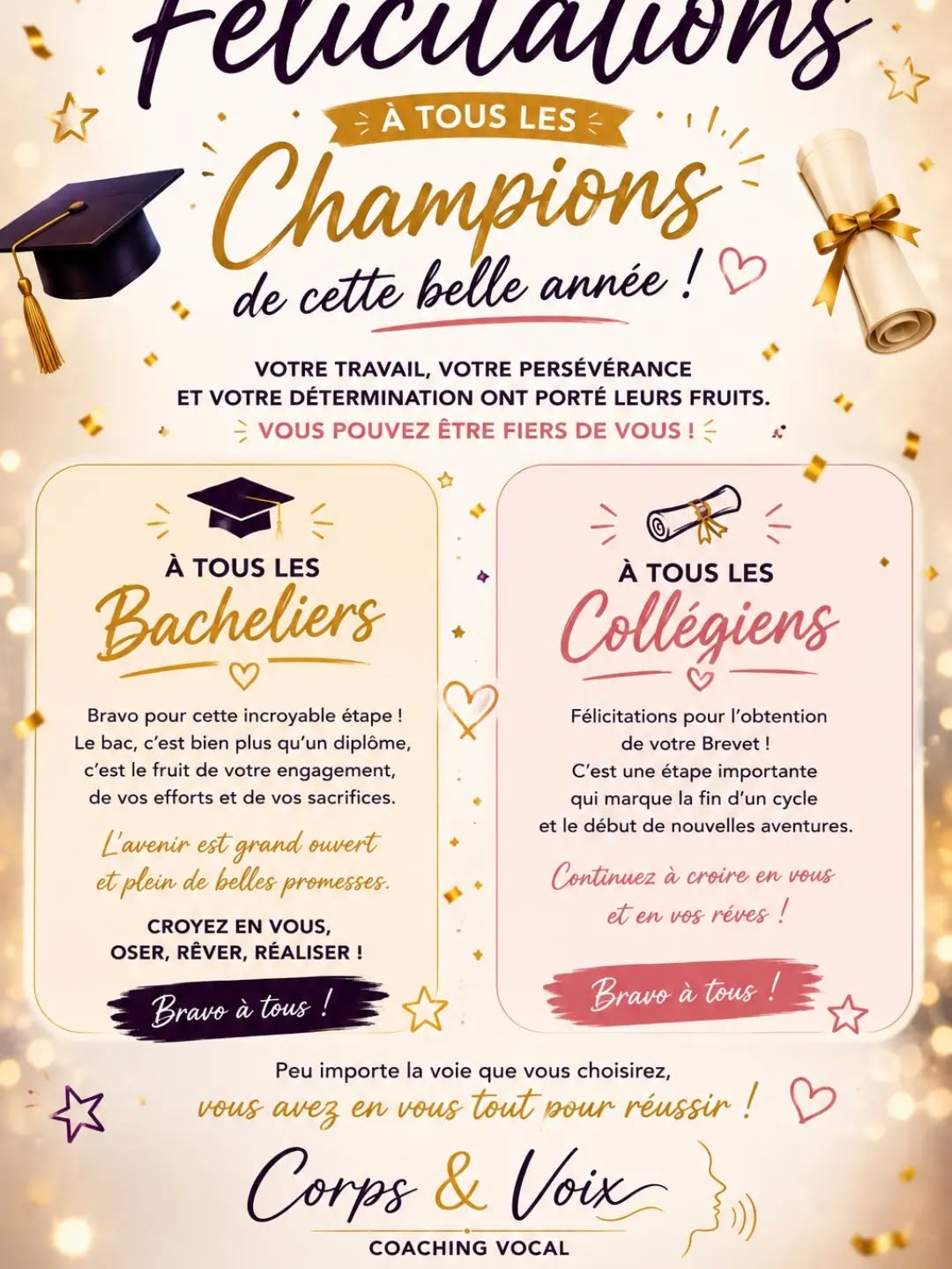 Félicitations à tous nos Bacheliers !
#baccalauréat #bac #brevetdescolleges #reussitescolaire #bacheliers
