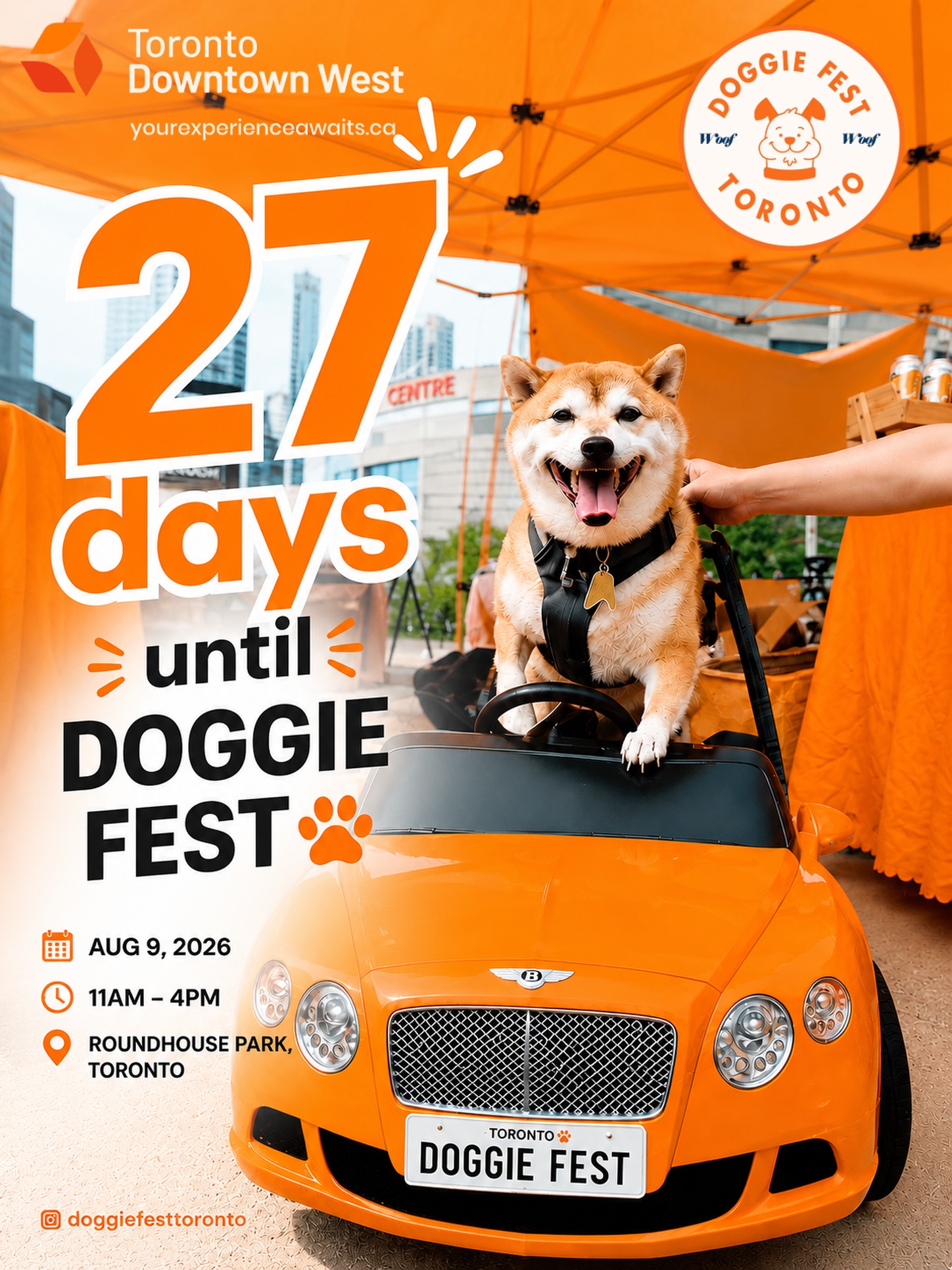 27 DAYS UNTIL DOGGIE FEST! 🧡🐾
We can’t believe we’re finally saying this… Doggie Fest is only 27 days away!
We want to say THANK YOU for your patience and understanding. 🧡We know many of you were just as excited as we were back in June, and we were truly heartbroken when we had to postpone the event due to the weather. It wasn’t the announcement we wanted to make, but your kind messages and support meant the world to us.
Now… we’re back, and we’re more excited than ever! 🎉
On August 9, Roundhouse Park is transforming into Toronto’s biggest celebration for dogs and their humans! Expect a day filled with:
🐶 Amazing dog brands & local vendors
🎾 Fun activities for every pup
📸 Instagram-worthy photo spots
🎁 Exclusive giveaways & treats
🎨 Live artists & pet experiences
🐕 Thousands of fellow dog lovers
…and so much more!
Whether you joined us before or this will be your very first Doggie Fest, we can’t wait to welcome you and make this our biggest and best event yet.
📍 Roundhouse Park, Toronto
🗓️ Saturday, August 9
⏰ 11 AM – 4 PM
🎟️ FREE Admission
The countdown officially begins… Who’s coming? 👇 Tag your dog bestie and let us know what you’re most excited for! 🐾🧡
#DoggieFest #DoggieFestToronto #TorontoDogs #TorontoEvents #DogFriendlyToronto