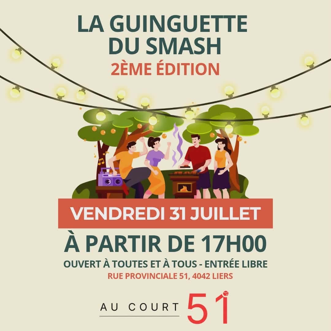⚠️ À vos agendas !! 🗓️
La deuxième édition de la Guiguette du Smash, c’est déjà le 31 Juillet 🥳
La première édition avait été une réussite et nous espérons vous revoir nombreuses et nombreux cette année 🤪
Alors bloquez la date et prévenez vos amis ! Hâte de vous voir mettre le feu au Smash 51 🥂🕺🔥