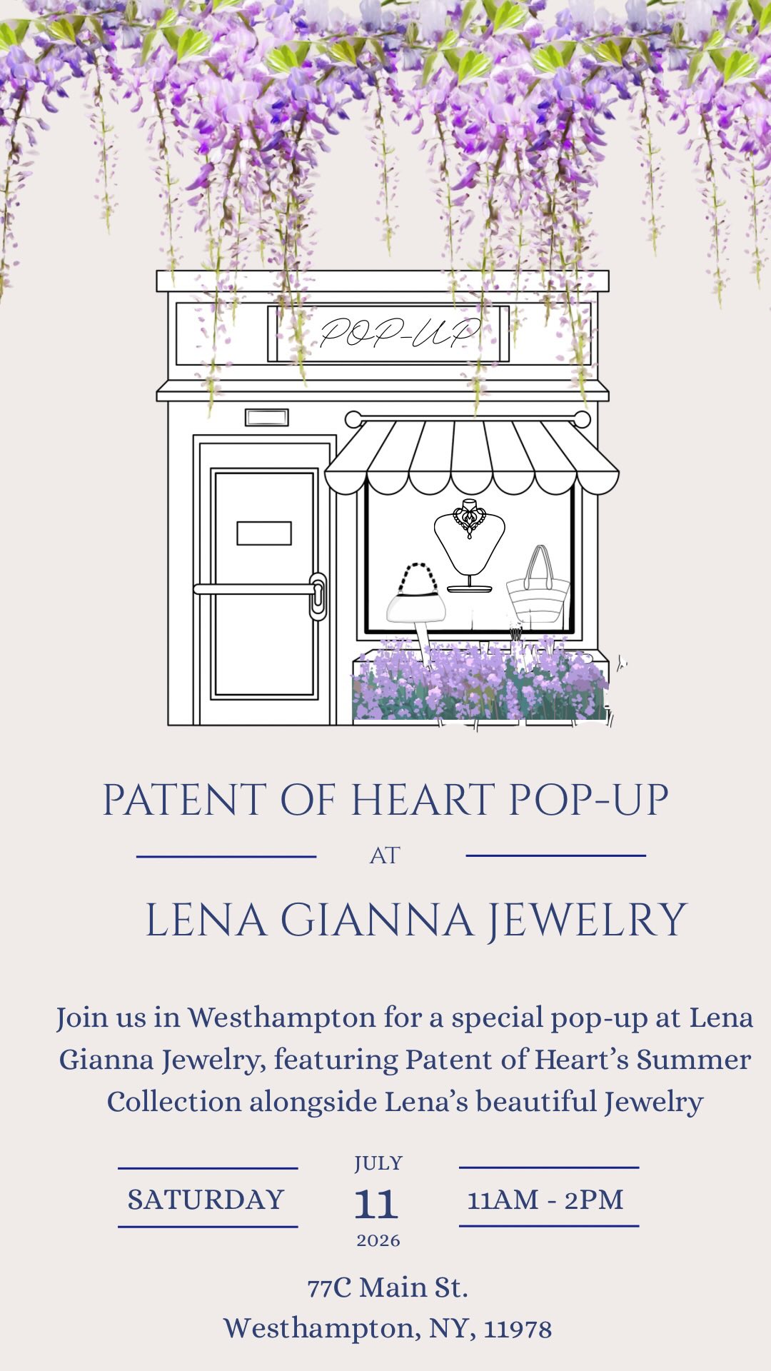 We are in Westhampton today Thank you @shoplenagianna for having us 💗