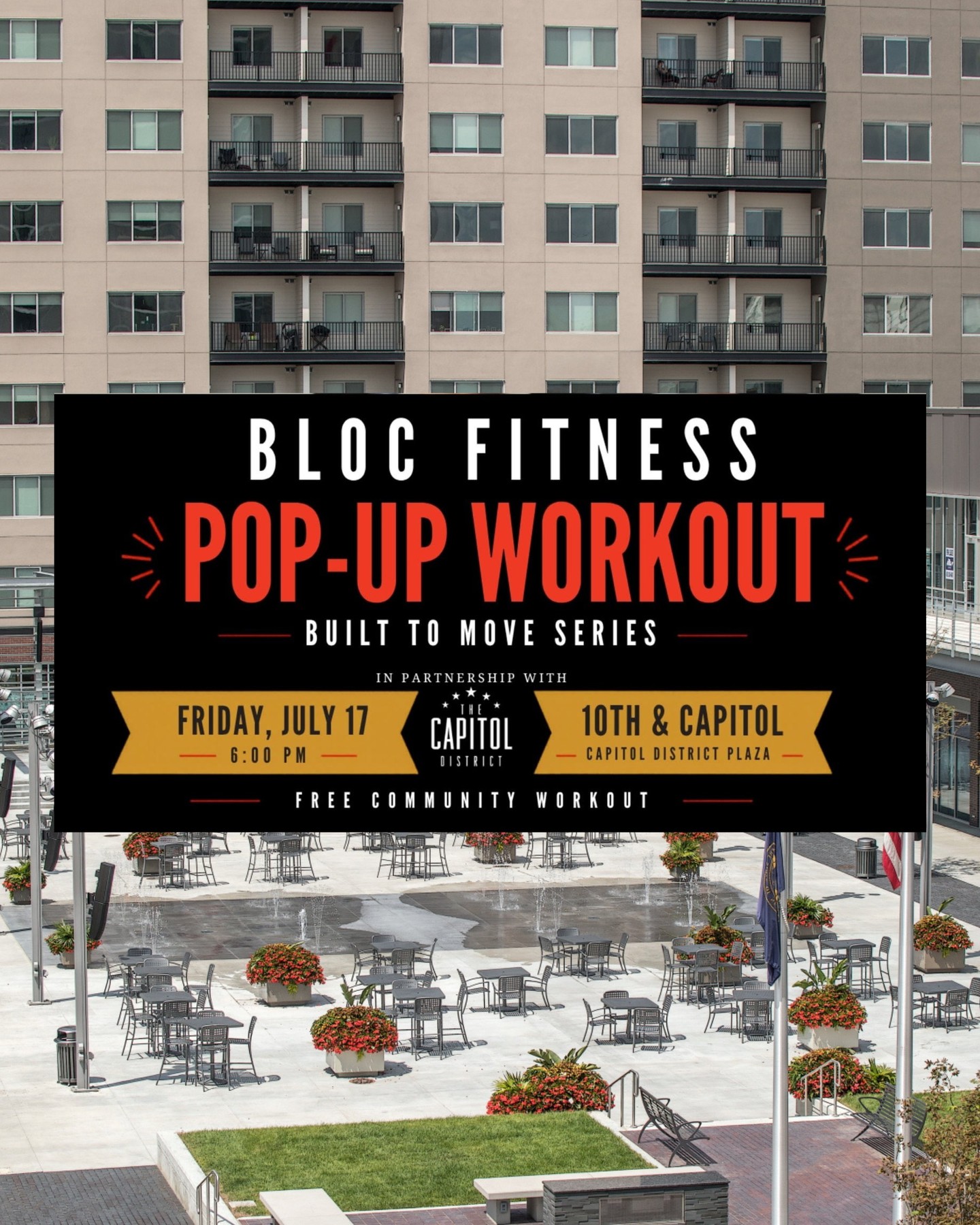 ONE WEEK TO GO!
We're just one week away from our outdoor fitness event with Bloc Fitness! Join us on Friday, July 17 for an evening of movement, motivation, and community.
No matter your fitness level, their coaches will guide you through a challenging but accessible full-body workout designed to help you move, feel, and perform better.
๐ Capitol District Plaza
โฐ 6:00 PM
โ
Equipment provided and all fitness levels are welcome
Join us: Info at the link in bio