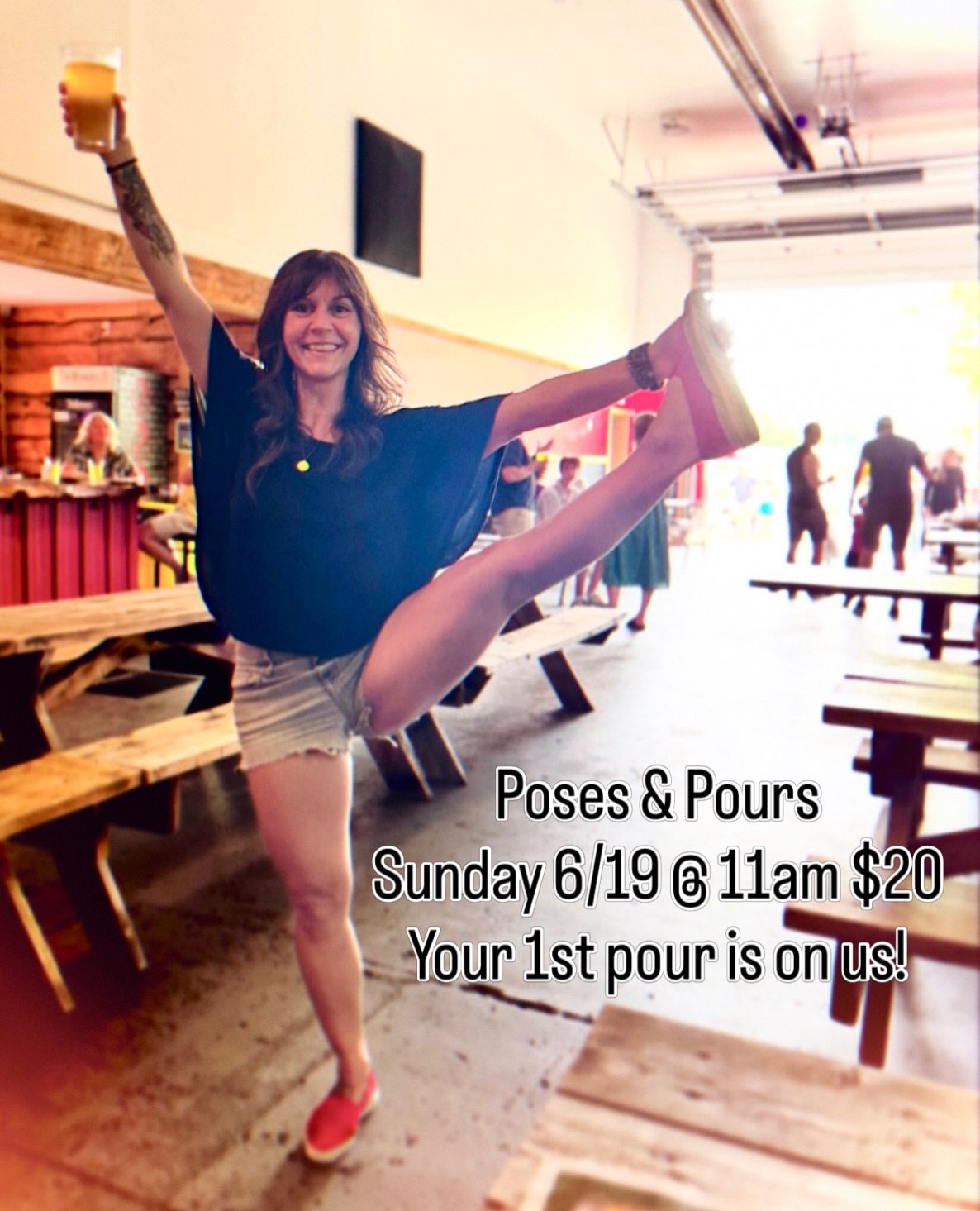 Oooooooh this is comin’ in hot and quick! But the flow will be chill and the beer nice and cold! If the weather agrees we’ll practice in the yard next door so bring a blanket, mat, or towel. If it’s rainy we’ll move inside the taproom. This is always a fun time and as usual, I’m looking forward to seeing you and your friends there! Sign up through our website, FB event page, or through the link in our IG bio. I f*d up the date in the photo- it’s 7/19! 🤪