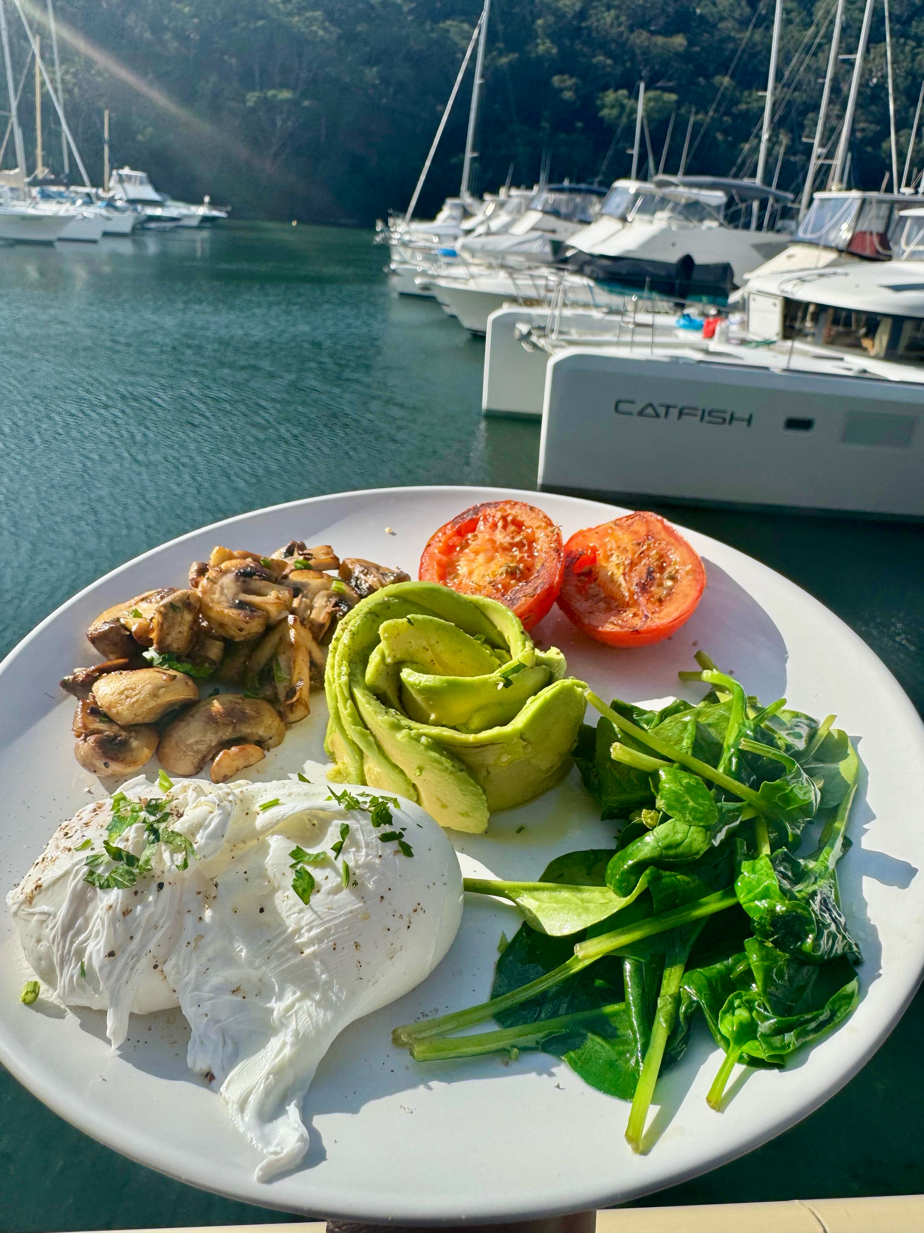 Carb free brekkie by the water. We got you. @watersidebistrosydney #carbfree #breakfast #waterfrontcafe #waterfrontdining #breakfastideas