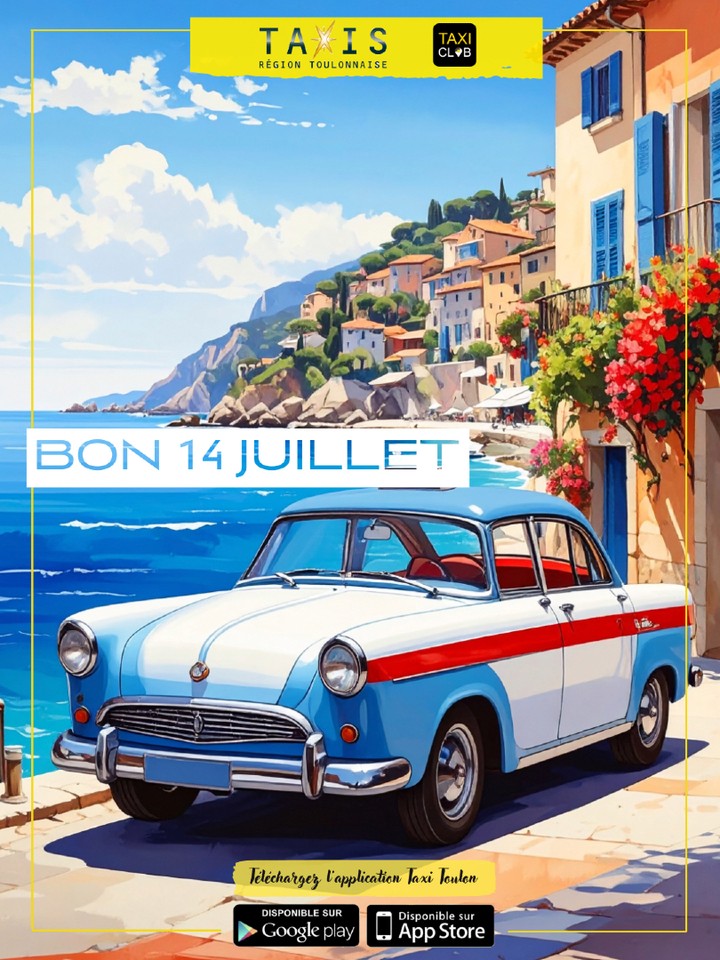 Ce mardi 14 juillet s'annonce historique à Toulon ! Entre le traditionnel défilé militaire, le spectacle magique de drones sur le port … et le coup d’envoi de la demi-finale de la Coupe du Monde France-Espagne à 21h, l’ambiance va être électrique ! 🎆🔥⚽️
Mais qui dit soir de fête nationale, fan zones et match d’une telle ampleur, dit aussi un véritable casse-tête pour circuler en ville.
Pourquoi vous gâcher la soirée à chercher une place ou à stresser au volant ?
Simplifiez-vous la vie et profitez de chaque instant, de l'apéro sur le port jusqu'à la célébration de la victoire des Bleus. Laissez votre véhicule au garage et faites confiance aux Taxis de la Région Toulonnaise ! 🚕✨
Allez les Bleus, et joyeux 14 juillet à tous ! 🇨🇵🏆
📲 Réservez dès maintenant votre course en nous appelant ou via l'application Taxi Club (disponible sur le PlayStore et l'Apple Store).
🚕 Taxis de la région Toulonnaise
📞 04 94 93 51 51
💻 www.taxi-toulon.com
#taxi #taxitoulon #toulon #14juillet