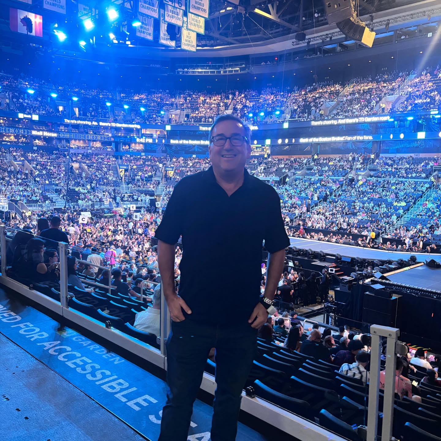 Shakira is in town!! Amazing show under Boston's championship banners!