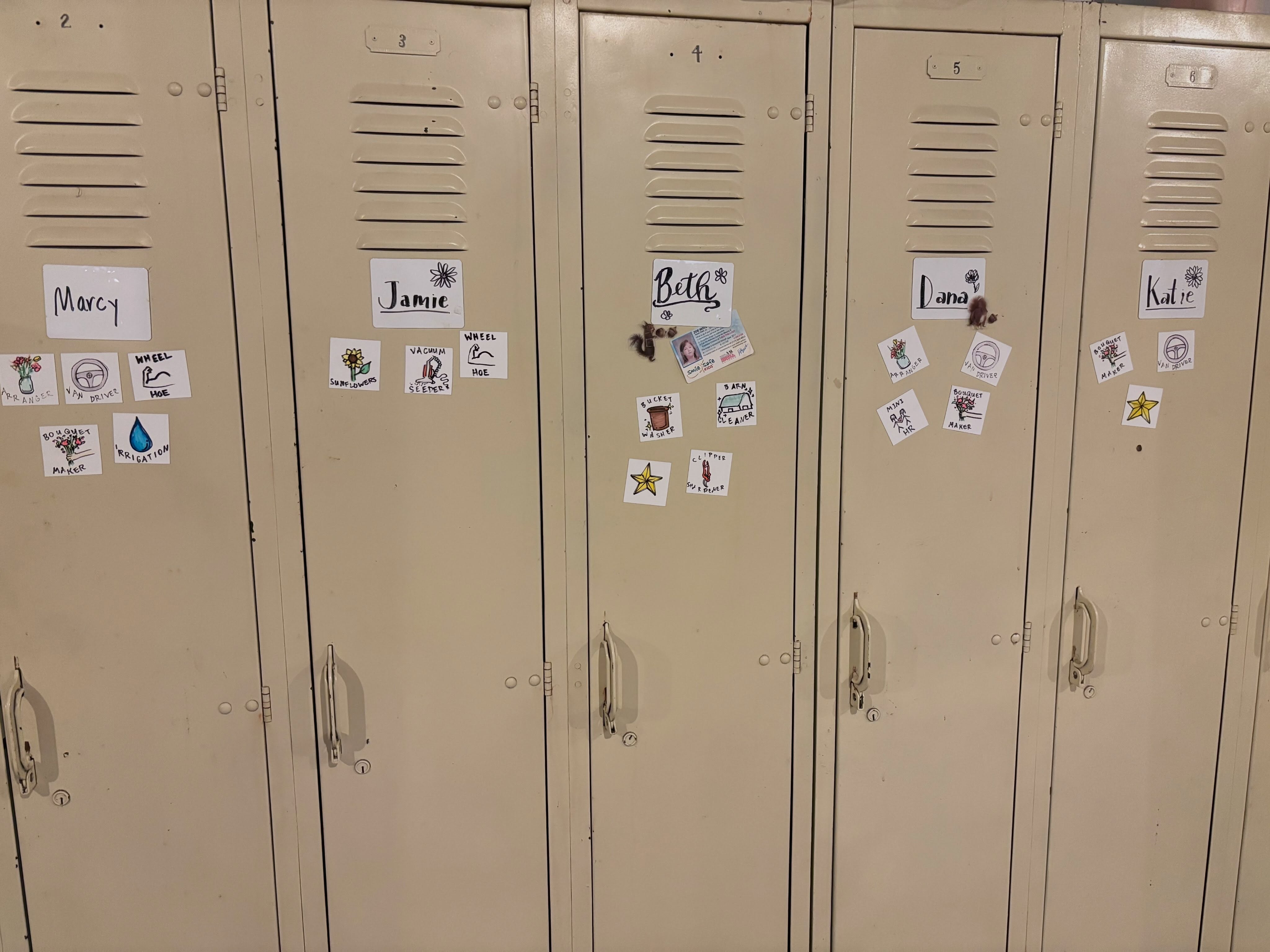 I don’t know how it really happened. We were joking that after someone learns a new skill in the farm they get a merit badge. Then it turned into locker magnets. Then I begged @lucypaintsanddraws to make them. Now they’re are the hottest commodity in the farm.
#farmcrew #teamculture