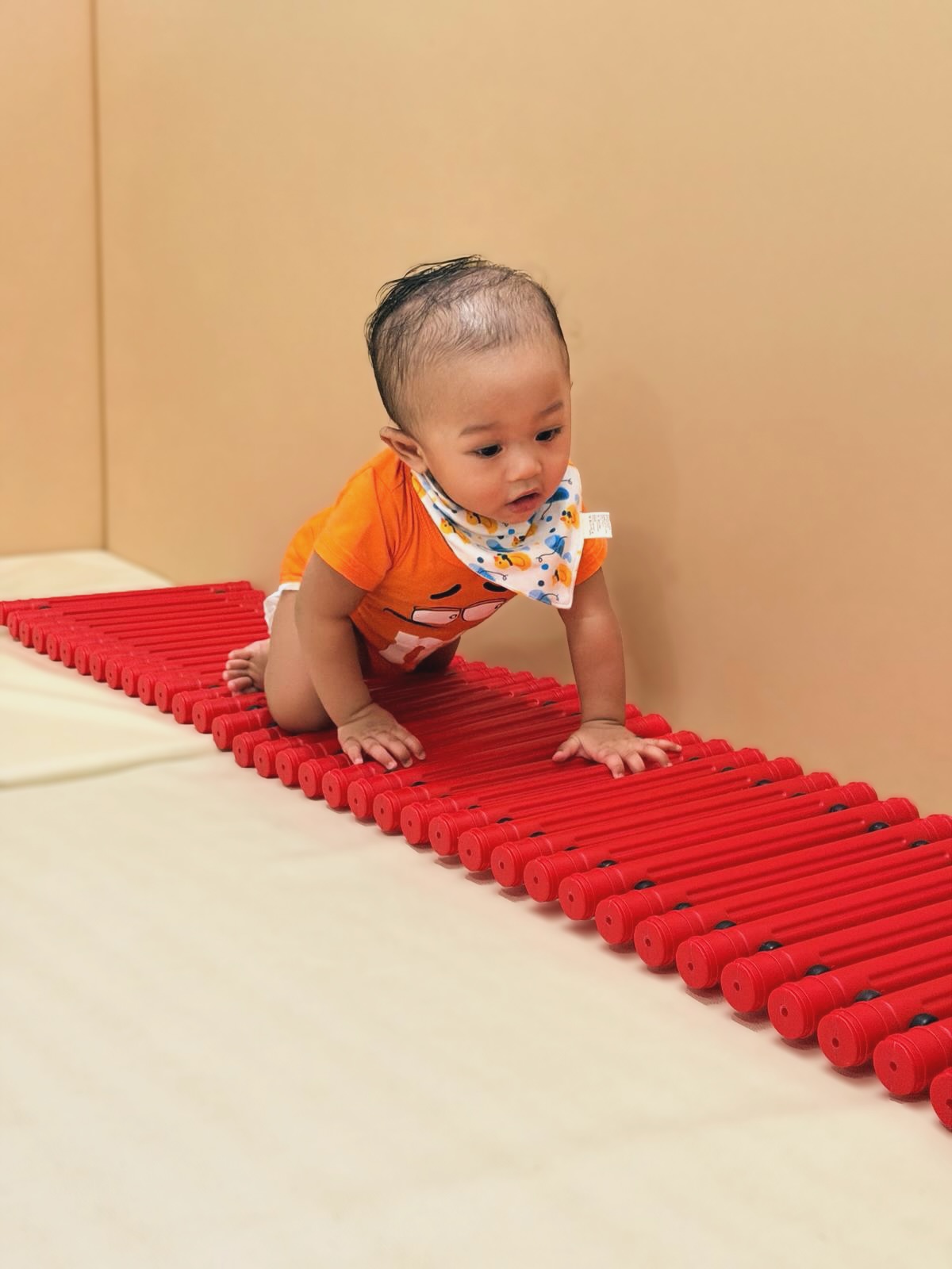 Our teachers created a sensory pathway using the Balance Tactile Path for our infants to explore. 👣
The sturdy rungs and textured surfaces gave little hands and feet a fun sensory experience. As our infants crawled and walked along the uneven pathway, they practised balance, coordination and spatial awareness while learning to move straight, change direction and turn.
Every wobble, crawl and confident step helps build the foundation for safe, independent movement, all while having fun!
__
👇 Contact us to find out more:
🌐 Website: www.applelandplayhouse.com
📞 Call: 6377 0800
📍 Address: 104C Depot Road, 01-03, Singapore 103104
📱 WhatsApp: 8069 5064
#ApplelandPlayhouse #InfantCareSingapore #SensoryPlay #LearningThroughPlay #sgpreschool