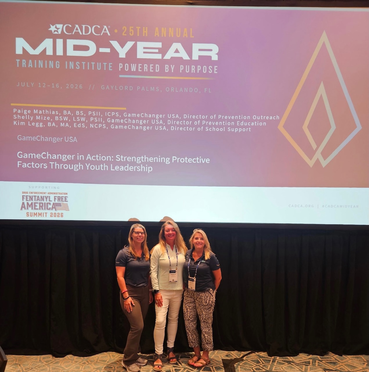 Congratulations to Kim Legg, Paige Mathias, and Shelly Mize on being selected to present at the CADCA Mid-Year National Leadership Forum in Orlando, Florida, July 12–17! 🎉
Representing our community on a national stage is an incredible honor, and we’re so proud to see their knowledge, passion, and dedication recognized. Thank you for sharing your expertise and helping advance prevention efforts across the country. We can’t wait to see the impact of your presentations! 👏💙