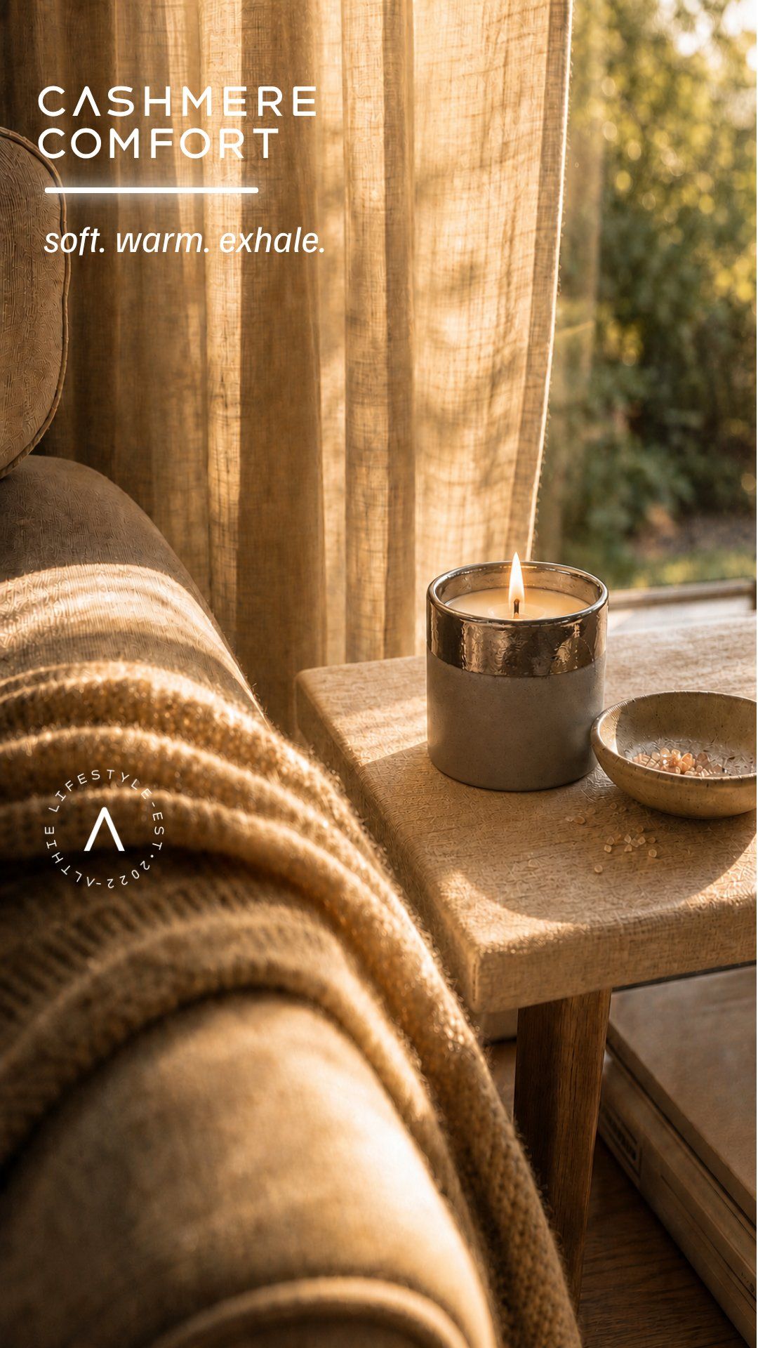 Golden hour, and the whole house exhales.
Sheer vanilla drifts first. Then buttery balsamic, a whisper of Himalayan salt, soft caramels folding into sandalwood and tonka bean. The kind of warmth that settles into linen cushions and lingers past sunset.
Cashmere Comfort. Atelier 350ml, ceramic jar, hand-poured for slow, sunlit rooms.
Stay a little longer x
. . . . .
#CashmereComfort #AlthieLifestyle #LuxuryHomeFragrance #GoldenHourAtHome #SlowLiving