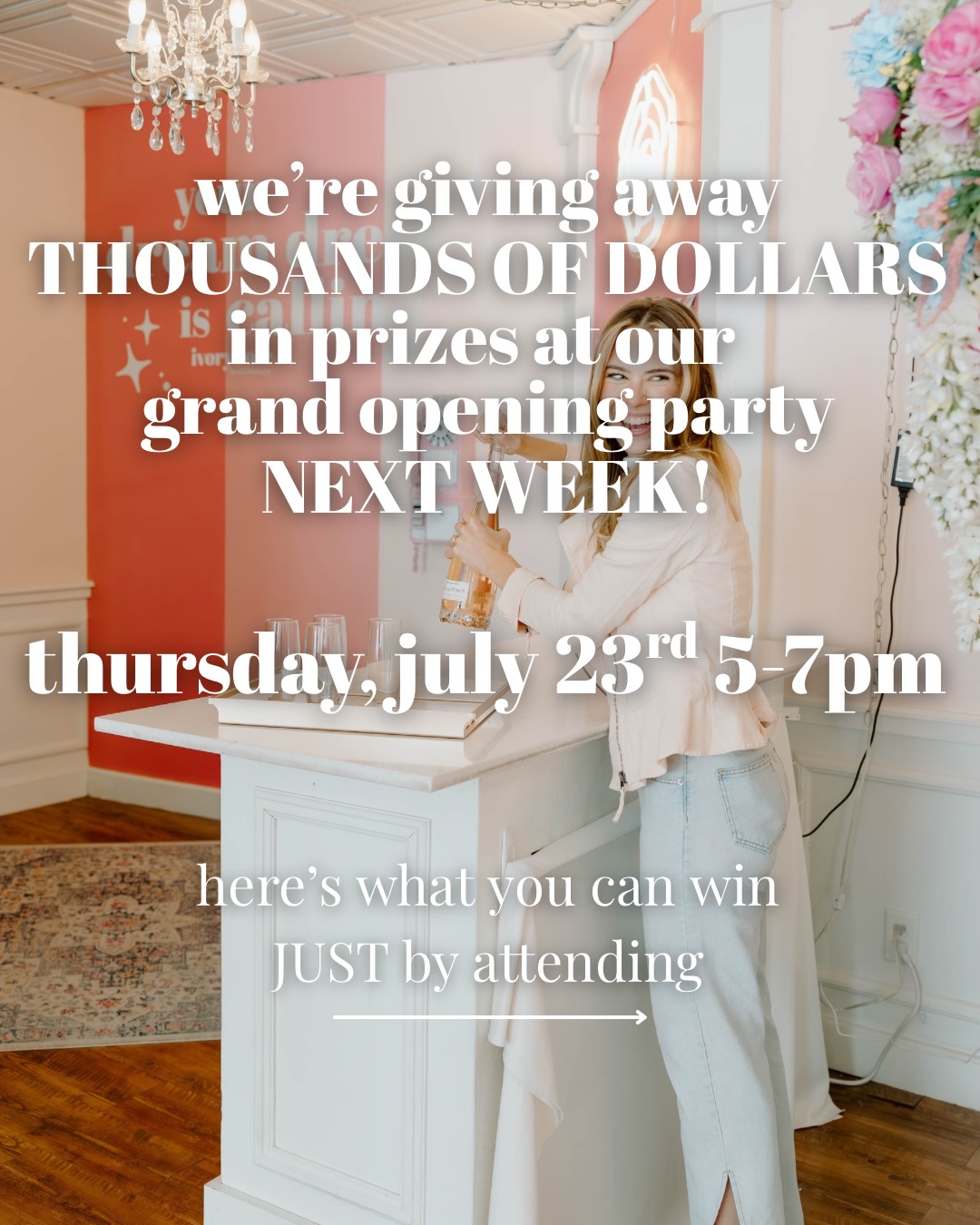 We are officially SIX days away from our Grand Opening Party!! 🎉
Trust us- it’s going to be a GOOD night! We have so many incredible, generous sponsors for this event, it’s almost a little unreal!
Whether you’re a bride or not, this is going to be a GREAT event, make sure you pop by!
Raffle prizes will be drawn the following morning & the winners will be contacted directly! (and also shared on our IG for those who are curious!) Need not be present to win! ❤️
During the event, you will have MORE opportunities to win MORE entries, so make sure you talk to one of our team members to maximize your chances!
Thank you AGAIN to our fabulous sponsors and community for making an amazing event like this possible!
@weldandarrow
@annarose.beauty
@715beautify
@theflorashelves
@suitedwi
@wedandwillowfloral
@katiekilsdonkphotography
@joyfulgrazingllc
@greenbaybartender
#grandopening #2027bride #2028bride #appletonwi #ivoryrosebridalboutique