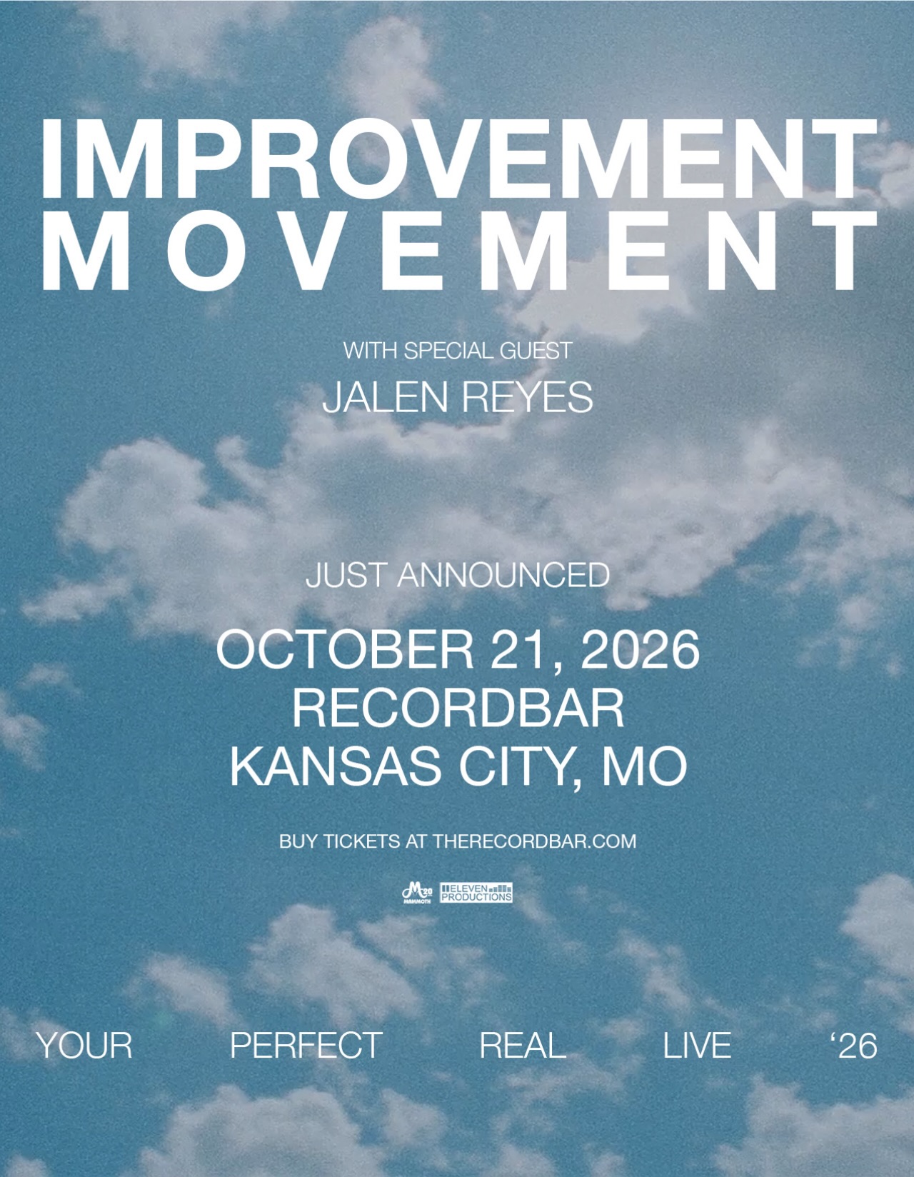 Just Announced: @myimprovementmovement at @recordbar on October 21!
Tickets are on sale Friday at 10am on Ticketmaster.
