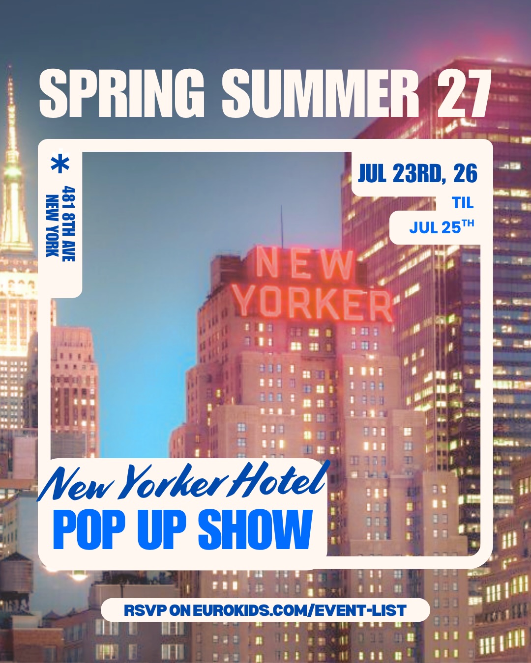 🗽Skip the Crowds. See SS27 First.
Before Playtime opens its doors…
Join us at our private showroom inside the New Yorker Hotel for an exclusive preview of the complete Spring Summer 2027 collections.
Take your time. Discover every detail.
Meet with us in a relaxed setting before the trade show begins, featuring:
@babygi_newborn • @martinaranda1965 • @deolindaandyou • @dr.kid_• @ninnaoh_official • @meiapata
Private appointments mean more conversation, more inspiration, and more time dedicated to your boutique.
📍 New Yorker Hotel
📅 July 23–25
Book your appointment through the link in our bio.
#newyork #popupshow #ss27 #eurokids #childrensboutique