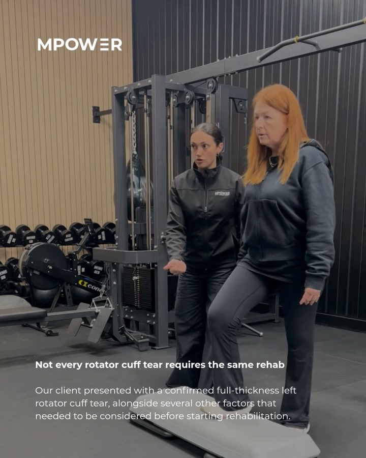 Every injury tells a different story, which means every rehabilitation program should too.
This client presented with a confirmed full-thickness left rotator cuff tear, but her rehabilitation involved much more than simply treating the shoulder.
Alongside significant pain, poor sleep and difficulty lifting her arm, she also had rheumatoid arthritis, previous joint surgeries, pre-existing stiffness and general deconditioning. These factors all influenced how her program was designed and progressed.
Rather than following a generic protocol, every stage of her rehabilitation was guided by her symptoms, strength, movement quality and functional capacity.
Her program progressed from pain-guided assisted movement and isometric exercises into gentle strengthening, scapular control, rotator cuff strengthening, upper body conditioning, core work, balance training and lower limb strengthening.
The goal isn’t to rush rehabilitation. It’s to prescribe the right exercise at the right time based on the individual sitting in front of you.
Need help with an injury, pain or your rehabilitation?
To book an appointment visit our website or call:
📞 0480 442 384
🌐 www.mpowerphysicaltherapy.com.au
📍 Unit 1/10 Coombes Drive Penrith
EXERCISE PHYSIOLOGY | PHYSIOTHERAPY | DIETETICS | OCCUPATIONAL THERAPY
Our experienced team provides personalised assessment and evidence-based treatment to help you move better, feel stronger and get back to doing what you love.