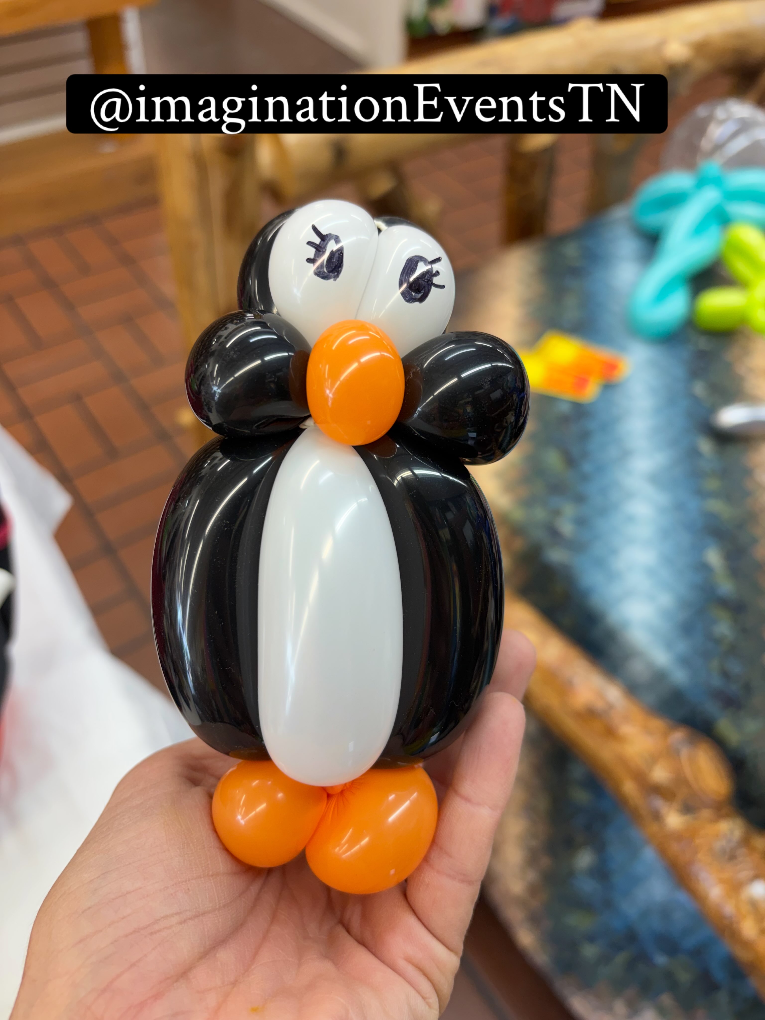 Bought hundreds of the wrong size balloon in white and black. Baby penguins for everyone! You get a penguin! You get a penguin!