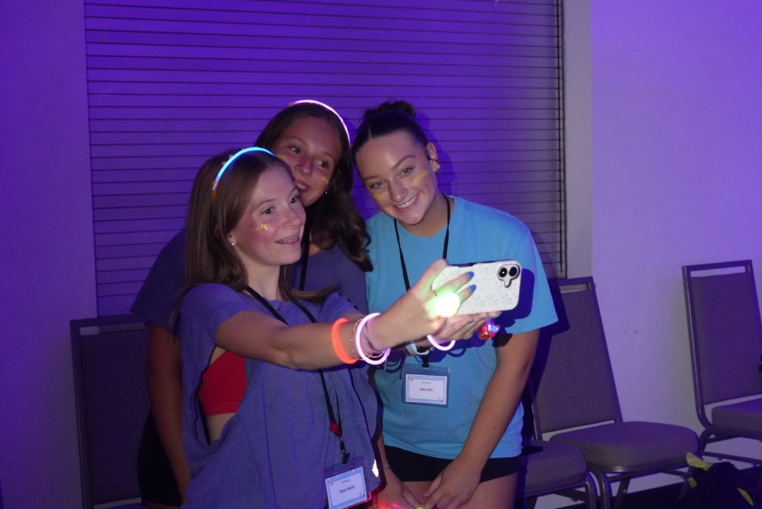 DAY 3!!!! Red, White, and Blue Day!!!💙🩵❤️
Classes were taken all day long, more games were played, tik toks were made, and we ended the night with a big glow party!
Tomorrow is our final day together and there is so much more to learn!