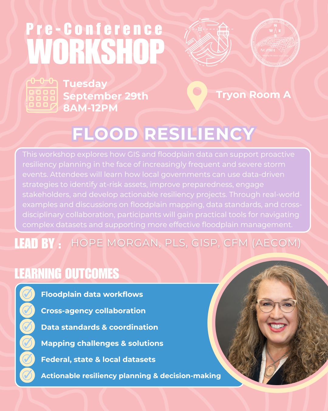 ๐ Prepare today for the challenges of tomorrow.
Join us for Flood Resiliency, a pre-conference workshop at the 2026 NCAUG + NCPMA Fall Conference, and discover how GIS can support smarter, more resilient communities before disasters strike.
This workshop will explore how geospatial data and floodplain mapping help local governments identify at-risk assets, improve preparedness, secure funding, and develop actionable resiliency plans. Through real-world examples and practical discussions, you'll learn strategies for navigating floodplain datasets, collaborating across disciplines, and using data to make informed decisions.
๐๏ธ Date: Tuesday, September 29th
โฐ Time: 8:00 a.m. - 12:00 p.m.
๐ Location: New Bern, NC
Registration opens August 1st!