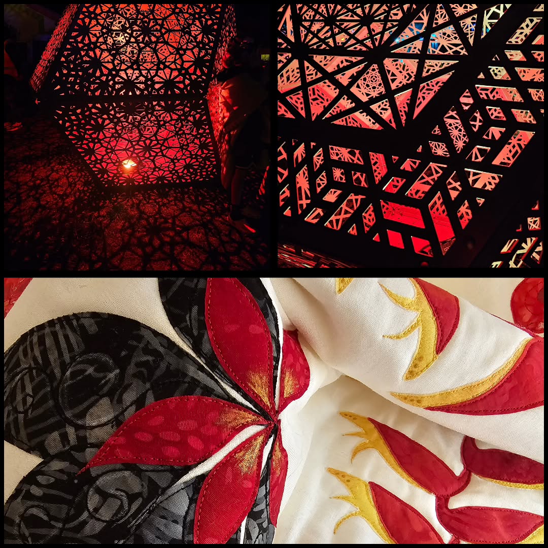 The colour scheme for the week I think😊
Matariki lights from the weekend and the art quilt I am currently working on.
Raw edge applique, free motion stitching, with a touch of hand painting 🎨 🖌️
#matarikilights #textileartist #artquilting #freemotionquilting #contemporarytextileart