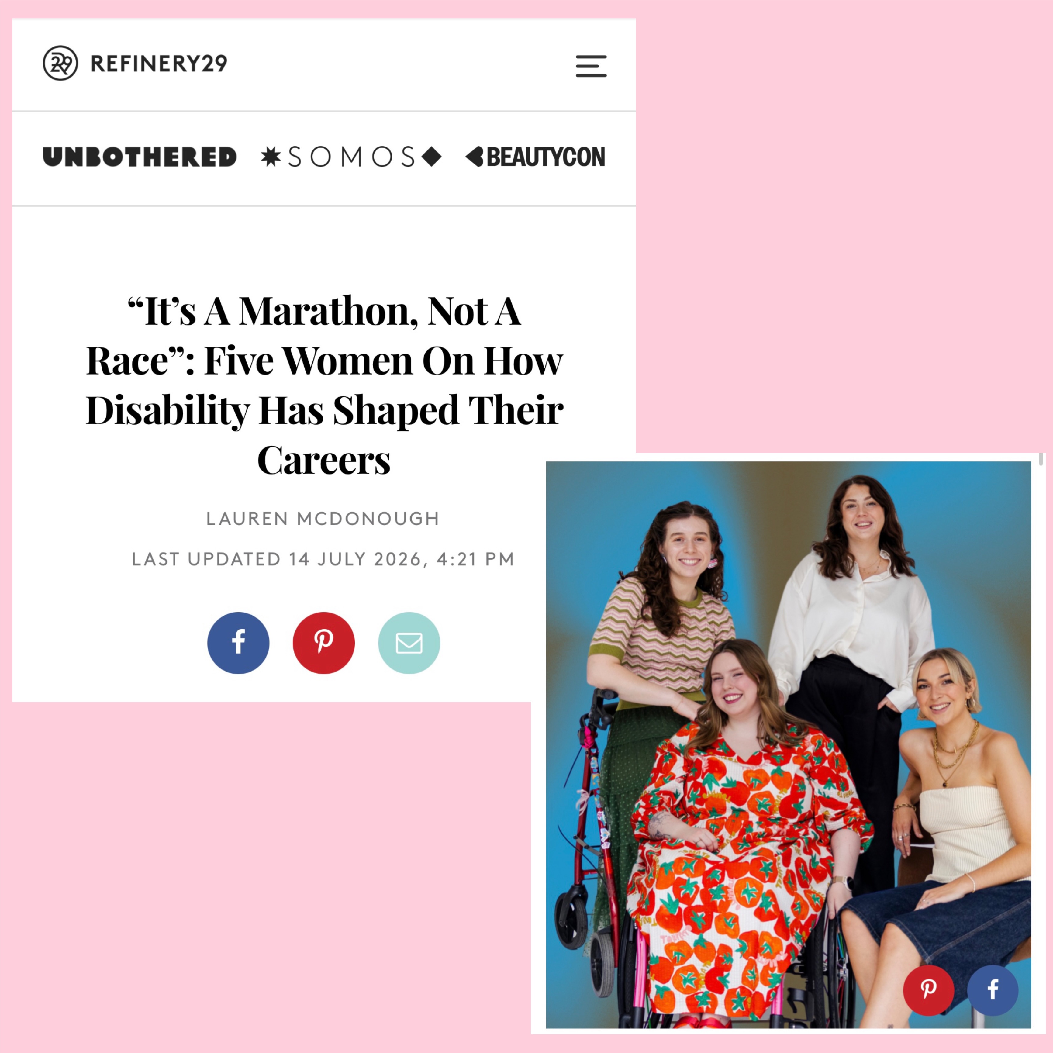 Just casually featured in @lauren_mcdonough ‘s @refinery29au article today alongside some incredible disabled women 🤯🥹
Let this serve as a reminder that disabled people can have careers, and they can be fulfilling and rewarding too.
And to all the disabled folks - accessible and accomodating work options do exist, and you deserve to have your access needs met at your workplace. But also please don’t forget that your worth is not tied to your work or how “productive” society deems you to be - your value is in who you are as a person ❤️