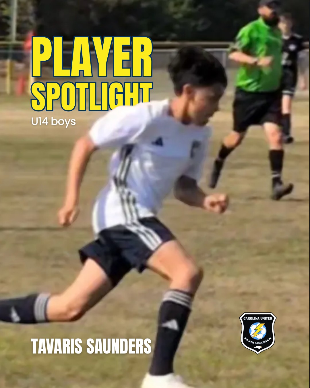 🌟 Player Spotlight: Tavaris Saunders 🌟
Tavaris is a starting center back for our U14 boys team and one of our top defenders. A true team player, he consistently gives his all on the pitch and leads by example with his effort and determination. Off the field, Tavaris excels in the classroom and is equally impressive on the basketball court. He represents his school in both soccer and basketball, showcasing his athletic versatility.
Fun Fact: In his free time, he enjoys playing video games and spending quality time with his family.
carolinaunitedsoccer.com
#CarolinaUnited #YouthSoccer #SoccerJourney #RecSoccer #Soccer