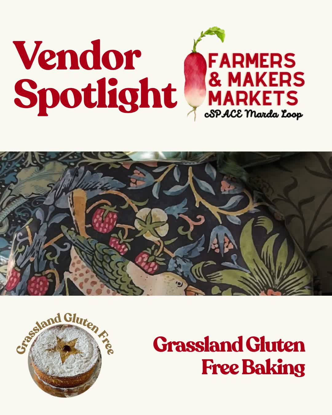 The Farmers and Makers Market is proud to be partners with Karen from Grassland Gluten Free Bakery. If you’ve been to the market before, you know we work hard to feature local producers who do things right — and Grassland GF has been achieving this with us almost every step of the way (since 2019)!
Stop by their booth at the market to find delicious Gluten free cakes, biscoffs, and other GF pastries! This is exactly the kind of continued partnership that makes our market worth showing up for.
A few facts about Grassland Gluten free:
• It originally started as a food and wine pairing company, but through this the founder saw such an increasing need for gluten free delicacies, she decided to make them herself!
• The recipes are Italian inspired!
• And the cakes pair excellently with a sweet glass of wine (ask the owner, she would know😉)
Come say hi to Karen and the rest of us at the Farmers and Makers Market every Saturday from 10am to 2pm this summer!
@grasslandglutenfreebaking
#FarmersAndMakersMarket #ShopLocal #SupportLocal #GrasslandGlutenFree #Calgary #GlutenFree #Celiac #LocalMarket #MakersMarket #bakery #GFbakery #AlbertaMade #farmersmakersmarket