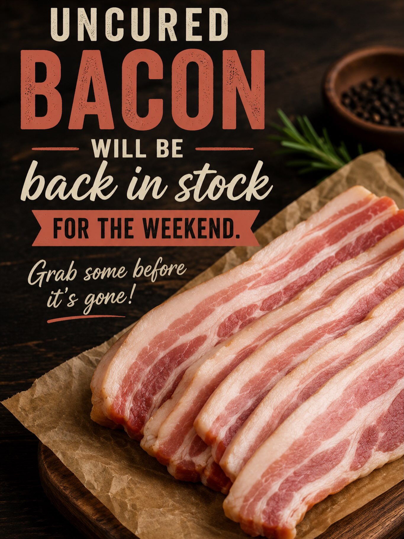 🥓 Good news, bacon lovers! 🥓
Our uncured bacon will be back in stock this weekend at Ellis Farms!
Whether you’re planning a big breakfast, making the perfect BLT, or stocking your freezer, now’s the time to grab your favorite bacon. It always goes fast, so don’t wait!
📍 Saturday: Gastonia Farmers Market | 7:30 AM–12:00 PM
Come see us for pasture-raised pork, fresh conversation, and some of the best bacon around. We can’t wait to see you this weekend!
#PastureRaisedPork #UncuredBacon #ShopLocal #SupportLocalFarmers @gastoniafarmersmarket