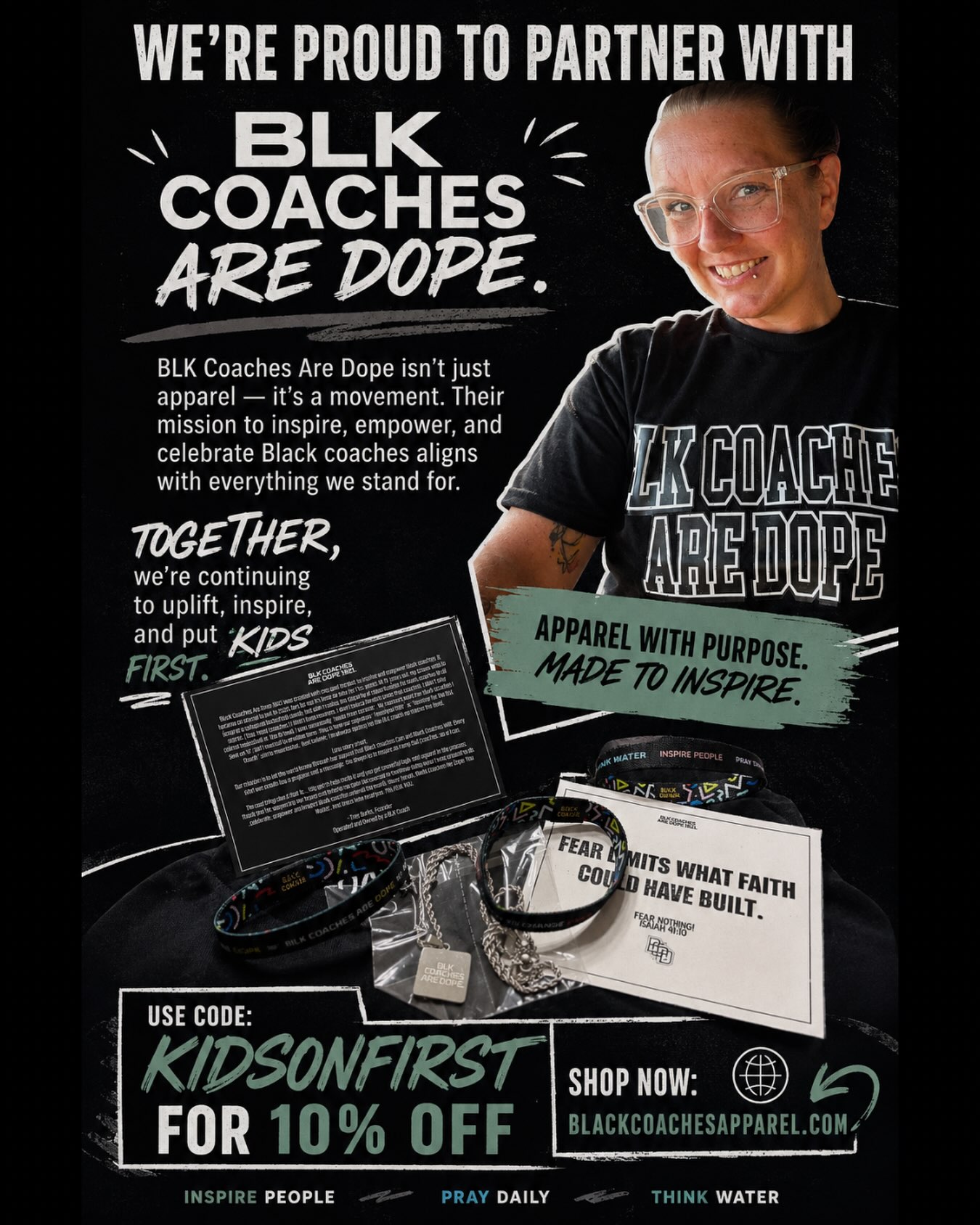 Now *THIS* is a collaboration!!
At Kids on First, we’re committed to growing the game in underserved communities, increasing access, and building pathways for the next generation. Together with Black Coaches Are Dope, we’re celebrating the coaches who pour into our youth every single day while empowering the players who will carry the game forward.
This partnership is about more than apparel.
It’s about impact.
It’s about legacy.
It’s about changing the game—one coach, one player, one community at a time.
