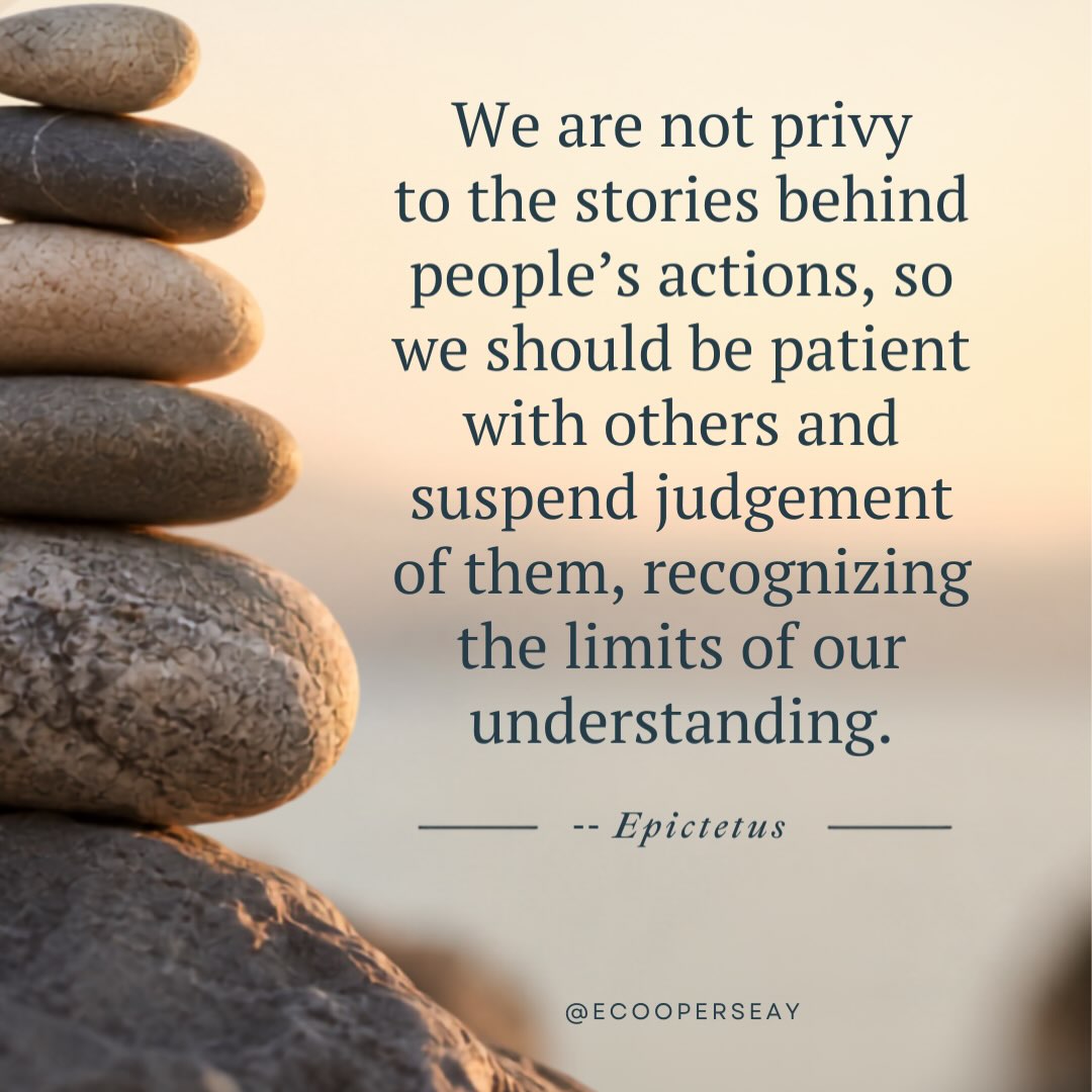 We rarely know the whole story.
A little more patience.
A little less judgment.
A little more compassion.
Sometimes that’s where healing begins.
www.ecooperseay.com
706-688-YOGA (9642)