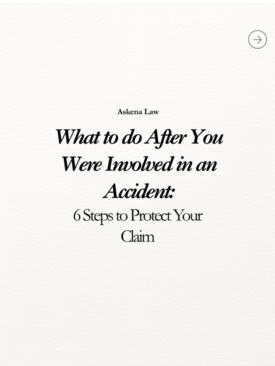 No one expects to be in an accident. In those first confusing moments, having the right steps can make all the difference, for your health, your peace of mind, and your future. Save this for when you may need it. #caraccidents #personalinjury #personalinjuryattorney