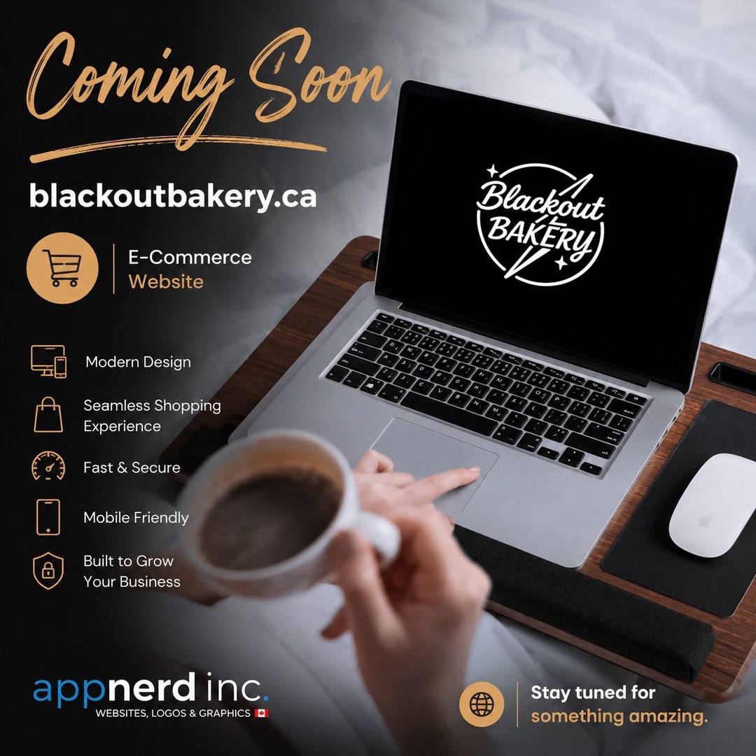 ✨ Something exciting is baking... 🍞☕️
We're thrilled to be partnering with Blackout Bakery to create a brand-new e-commerce website that's as bold as their brand.
From fresh design to a seamless online shopping experience, this project is being crafted to help customers browse, order, and enjoy their favourite baked goods with just a few clicks.
🚧 Coming Soon
🌐 blackoutbakery.ca
🛒 Custom E-Commerce Website
📱 Fully Responsive
⚡ Fast, Secure & Built for Growth
We can't wait to reveal the finished product. Stay tuned... this one is going to be delicious. 👀🥐
Thinking about upgrading your own website or launching an online store? We'd love to help bring your vision to life.
📩 Send us a message and let's build something amazing together.
#ComingSoon #WebsiteDesign #EcommerceWebsite #WebDesign #WebDevelopment #BakeryWebsite #SmallBusiness #SupportLocal #CanadianBusiness #CustomWebsite #OnlineStore #ResponsiveDesign #DigitalMarketing #AppNerdInc #WixStudio #WebsiteLaunch #BusinessGrowth #ShopLocal #BlackoutBakery