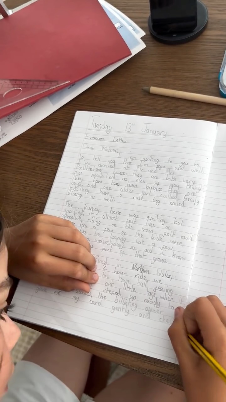 📜Stepping back in time to World War II
Our Year 5 learner explored life as an evacuee by writing a heartfelt evacuation letter. Through historical writing, he developed his understanding of the experiences, emotions, and challenges faced by children during the war, while practising key literacy skills including vocabulary, sentence structure, and persuasive writing.
At Angel Tutors, we bring learning to life by helping children make meaningful connections between history and literacy. 🧡
#dubaimums #year5 #britishcurriculum #history #ww2