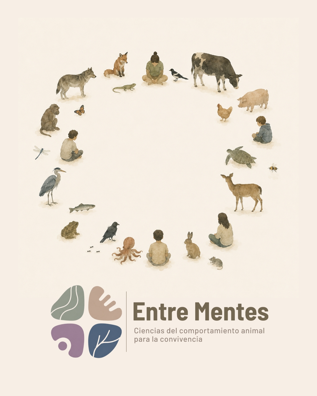 ¿Por qué “Entre Mentes”?
Durante mucho tiempo, gran parte de la ciencia buscó responder una pregunta:
¿Qué nos hace diferentes de los demás animales?
A mí siempre me interesó más otra.
¿Qué pasa cuando dejamos de preguntarnos qué nos hace diferentes y empezamos a preguntarnos qué compartimos?
Compartimos la capacidad de habitar el mundo desde una perspectiva propia.
De tener motivaciones, intereses y preocupaciones.
De aprender.
De recordar.
De explorar.
De sentir miedo.
De buscar seguridad.
De construir relaciones.
Cada especie y cada individuo lo hace de una manera diferente.
Durante años trabajé con perros. Antes de eso estudié comportamiento y cognición en otras especies. Y cuanto más aprendía, más evidente se volvía que la pregunta nunca era solamente cómo se comporta un perro.
La pregunta era otra.
¿Cómo es el mundo para ese otro?
¿Por qué hace lo que hace?
¿Qué busca?
¿Qué intenta evitar?
Estoy convencida que convivimos mejor con el mundo cuando nos animamos a hacernos esas preguntas. Cuando cambiamos la certeza por la curiosidad.
Cuando intentamos comprender la perspectiva del otro antes de juzgar su conducta.
Por eso elegí el nombre Entre Mentes.
Porque, antes que categorías, hay individuos.
Antes que etiquetas, hay mentes.
Y porque creo que una mejor convivencia empieza, justamente, cuando nos animamos a encontrarnos entre ellas.