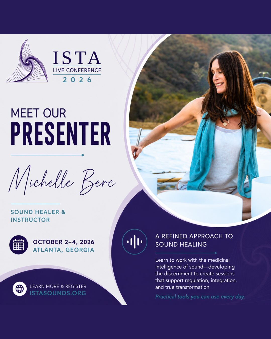 I am excited to share that I will be presenting at the ISTA Live 2026 20th Anniversary Conference this October in Atlanta, Georgia.
Join leading voices in sound healing and vibrational medicine including Jeralyn Glass, Dr. John Beaulieu, Christine Stevens, Mandara Cromwell, Three Trees, and many more for 3 immersive days of workshops, networking, performances, and transformational experiences, plus additional advanced workshops on October 5th.
Attendance is limited, so now is the time to reserve your spot.
━━━━━━━━━━━━━━━━━━
EXCLUSIVE 15% OFF COUPON
Use Code: 15OFF2026CONF
━━━━━━━━━━━━━━━━━━
Register Here:
https://istasounds.org/education-programs/ista-live-20th-anniversary-conference/ista-live-conference-2026-registration/
(Link in bio)
I would love to see you there and experience this incredible gathering together.
#istaconference2026 #soundhealingtraining #soundbath #soundtherapy #soundhealing