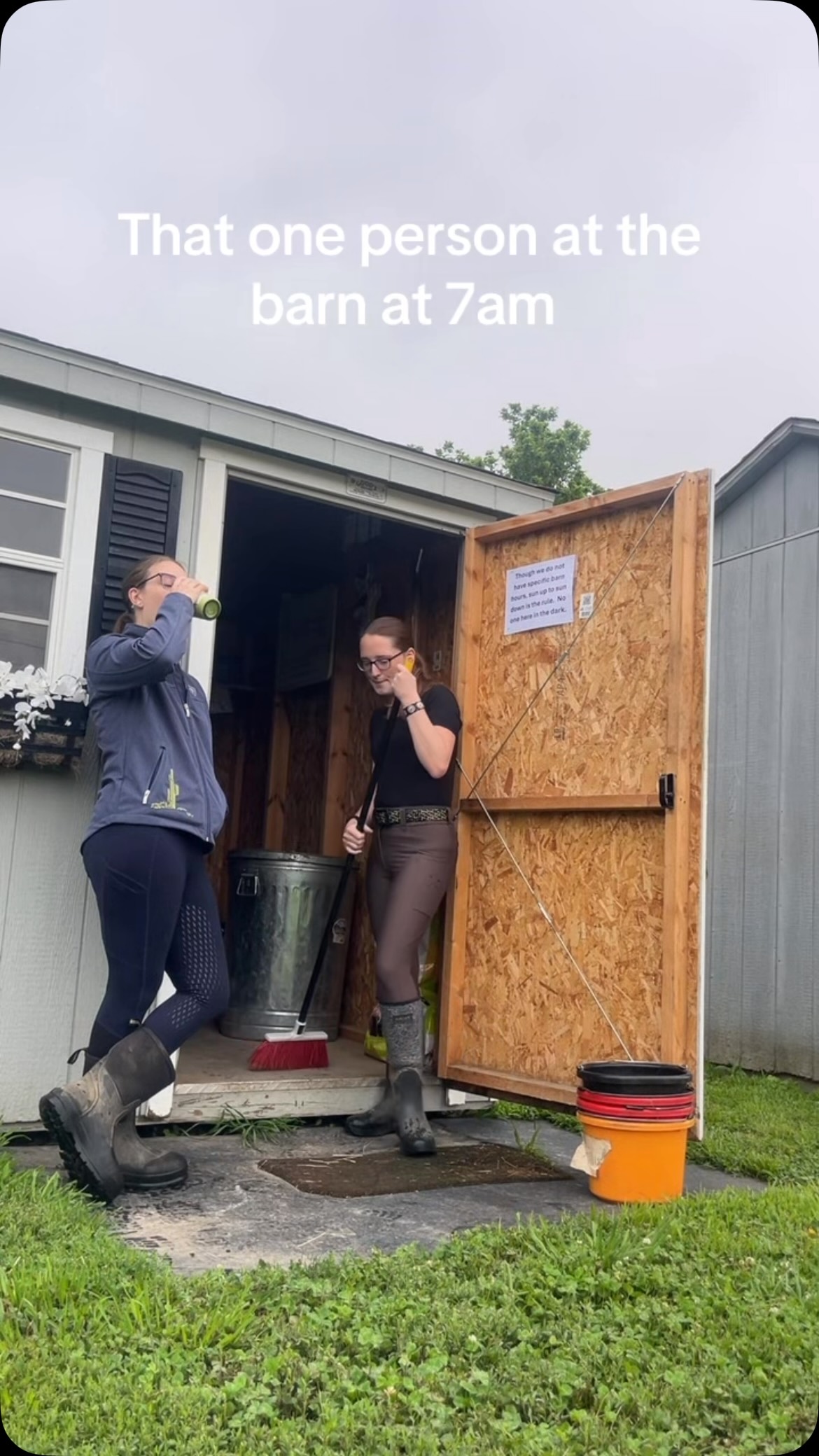 They always have TOO MUCH energy in the morning! #equestrian #equestrianlife #barnlife #morningperson