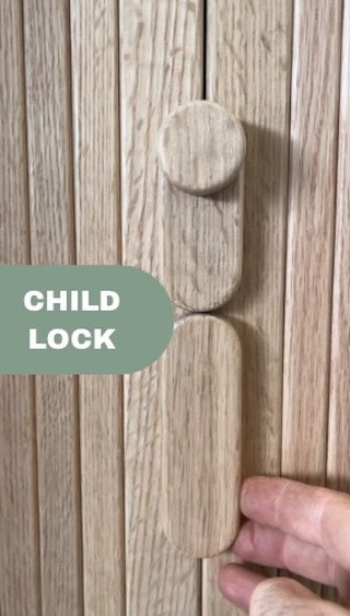 My client has baby twin boys and to stop them getting into the whisky I needed to invent some kind of child safety lock solution on a tambour door, so this is what I came up with. The pin in the top handle drops into a small hole in the lower handle and a magnet is used to raise the pin when you want to unlock it.
The wooden circle has a magnet on it so that you can either leave it attached to the cabinet or stick it on the fridge when not in use to keep the cabinet locked.
Is this what you would have done? Or will this come back to bite me?
#childlock #tambourdoor #cabinet #whiskycabinet #furnituremaker