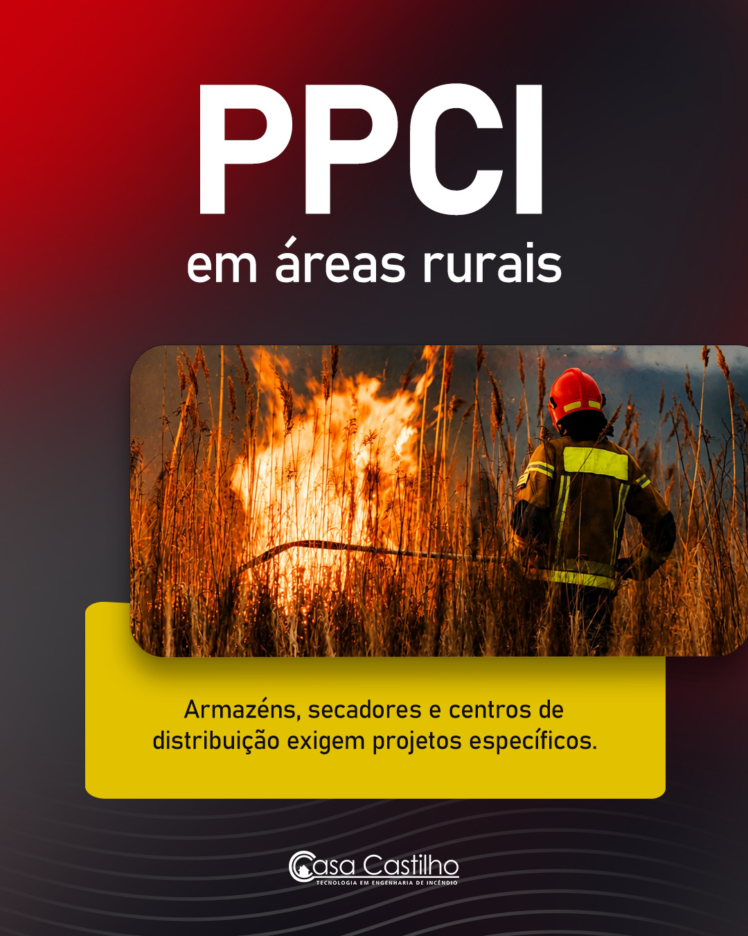 No agronegócio, um projeto de prevenção e combate a incêndio não pode ser desenvolvido apenas com base na metragem da edificação. Armazéns, secadores de grãos, silos e centros de distribuição agrícola apresentam características operacionais que exigem uma avaliação técnica específica.
Arraste para o lado e confira os principais fatores analisados.
Projetos genéricos podem comprometer a eficiência dos sistemas, aumentar o risco de reprovação do AVCB e deixar a operação mais vulnerável em caso de sinistro.
Na Casa Castilho, desenvolvemos os Projetos de Prevenção e Combate a Incêndios considerando a realidade operacional do cliente, garantindo soluções compatíveis com o nível de risco da planta e a continuidade das atividades.
Fale com nossos especialistas e saiba mais!