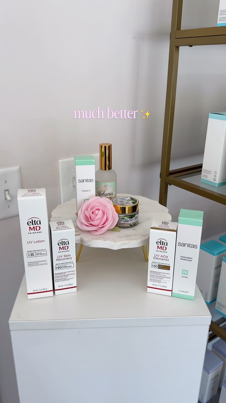 Our summer skincare staples! We love a good spf @eltamdskincare with a hydrating moisturizer @sanitas_skincare 🤭
(Reels, explore, Denver medspa, Denver esthetician, esthetician, skincare, glowing skin)