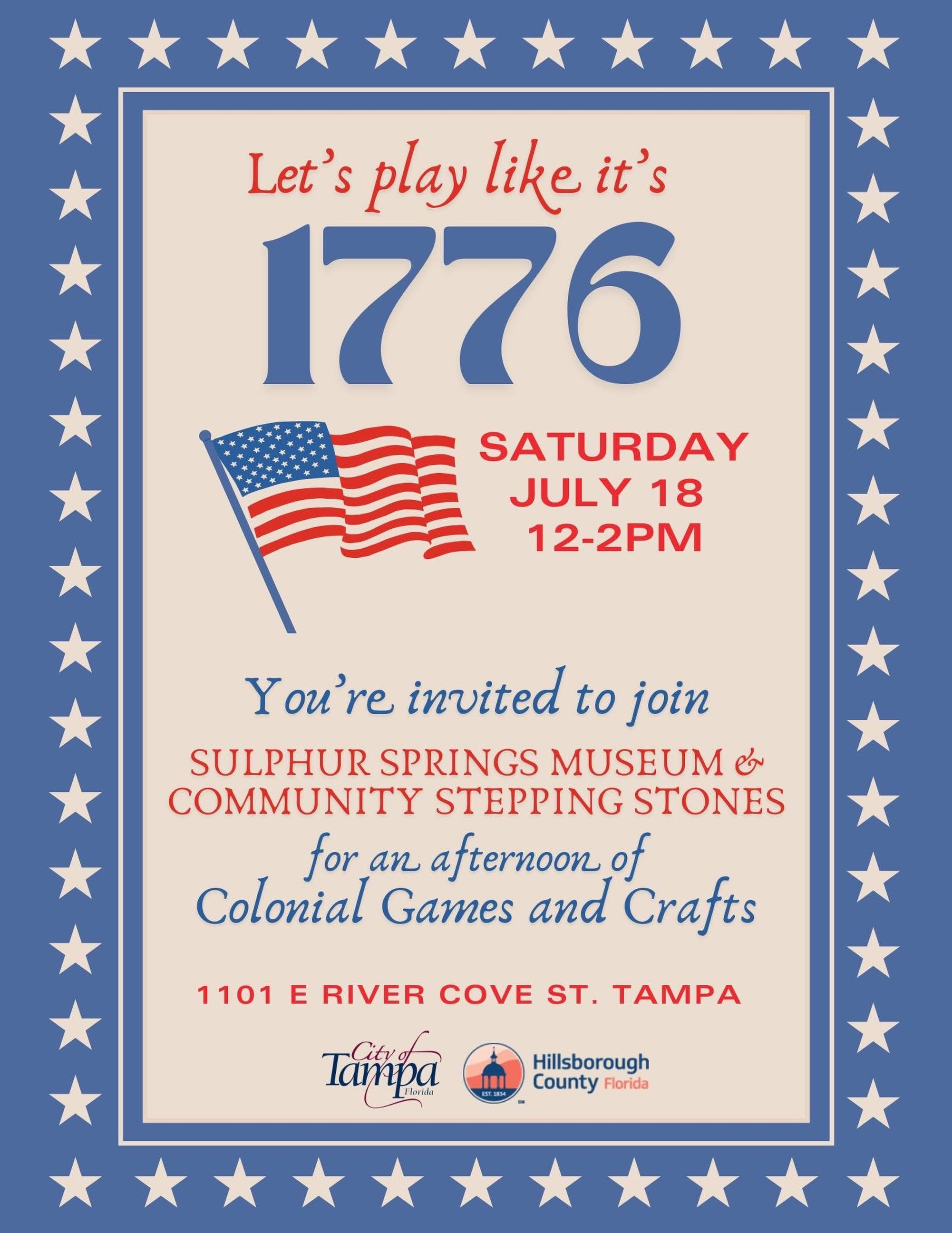 Step back in time and celebrate history with us this Saturday, July 18th with an afternoon of Colonial Games & Crafts that the whole community can enjoy!
Bring your friends, family, and neighbors for a fun afternoon full of activities, games, and creative crafts as we explore life in colonial America. We hope to see you there! â¤ď¸đ¤đ